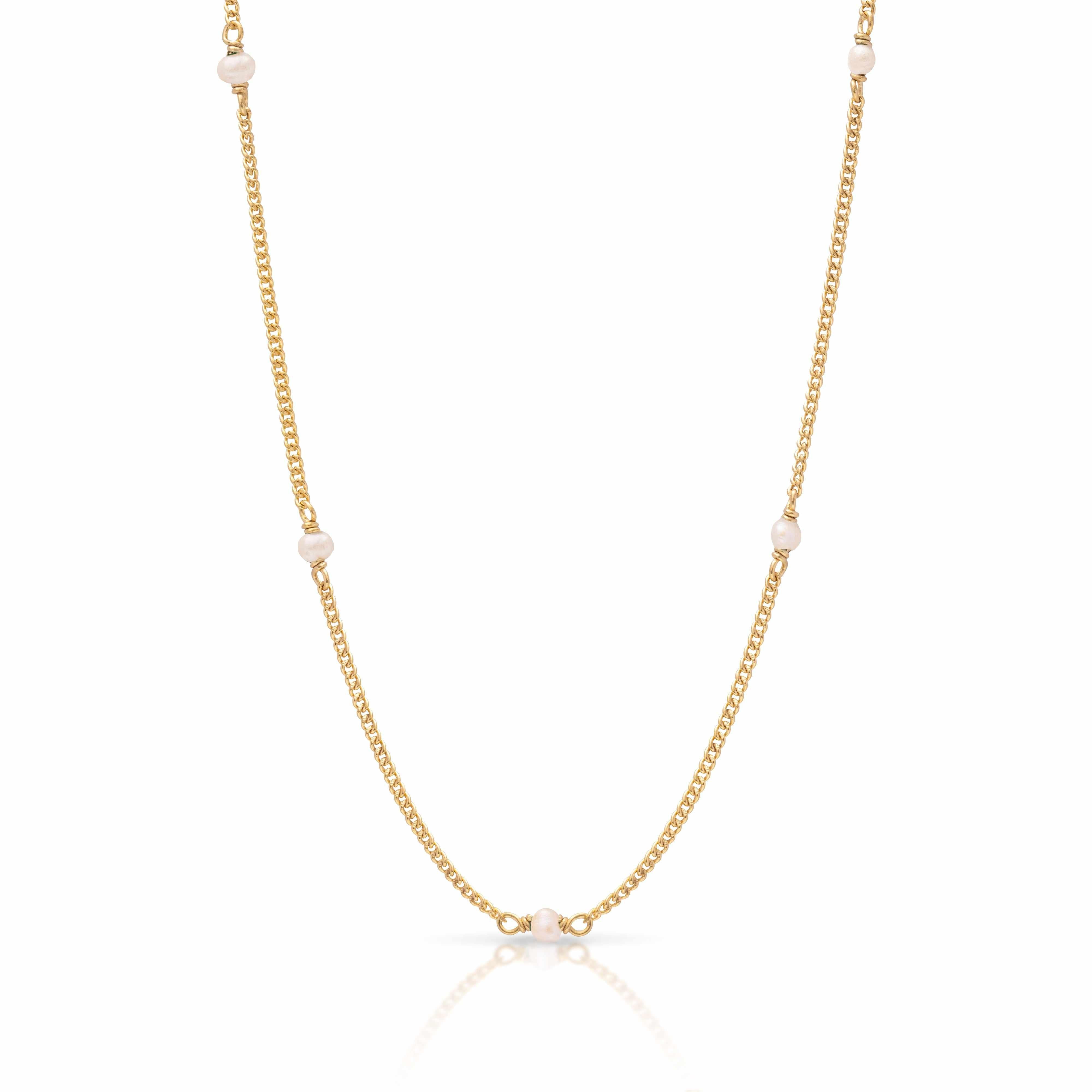 Gold Amalia Natural Stone Necklace - Jewellery | Mezi | MEZI