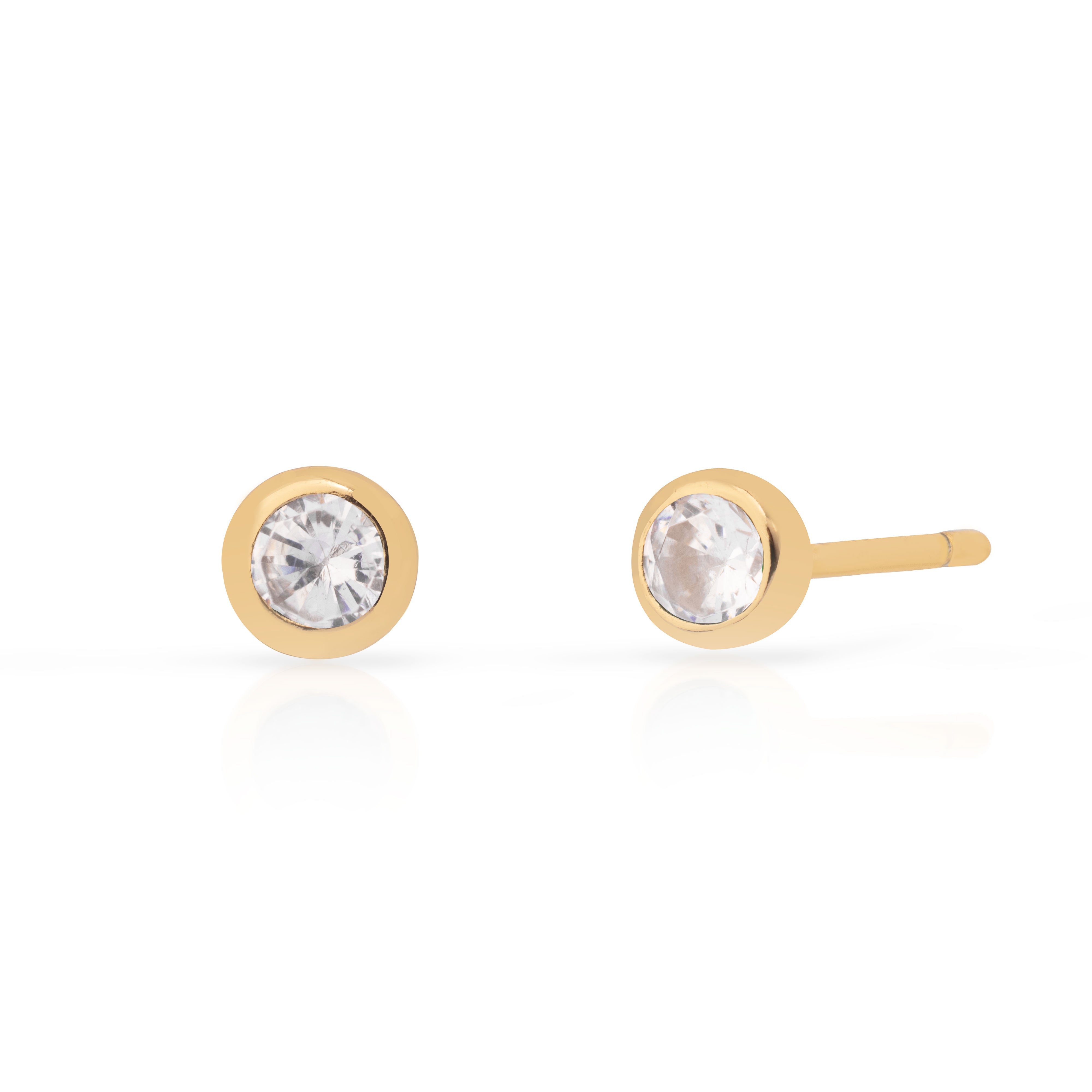 Anya Bezel Cubic Zirconia Studs | MEZI