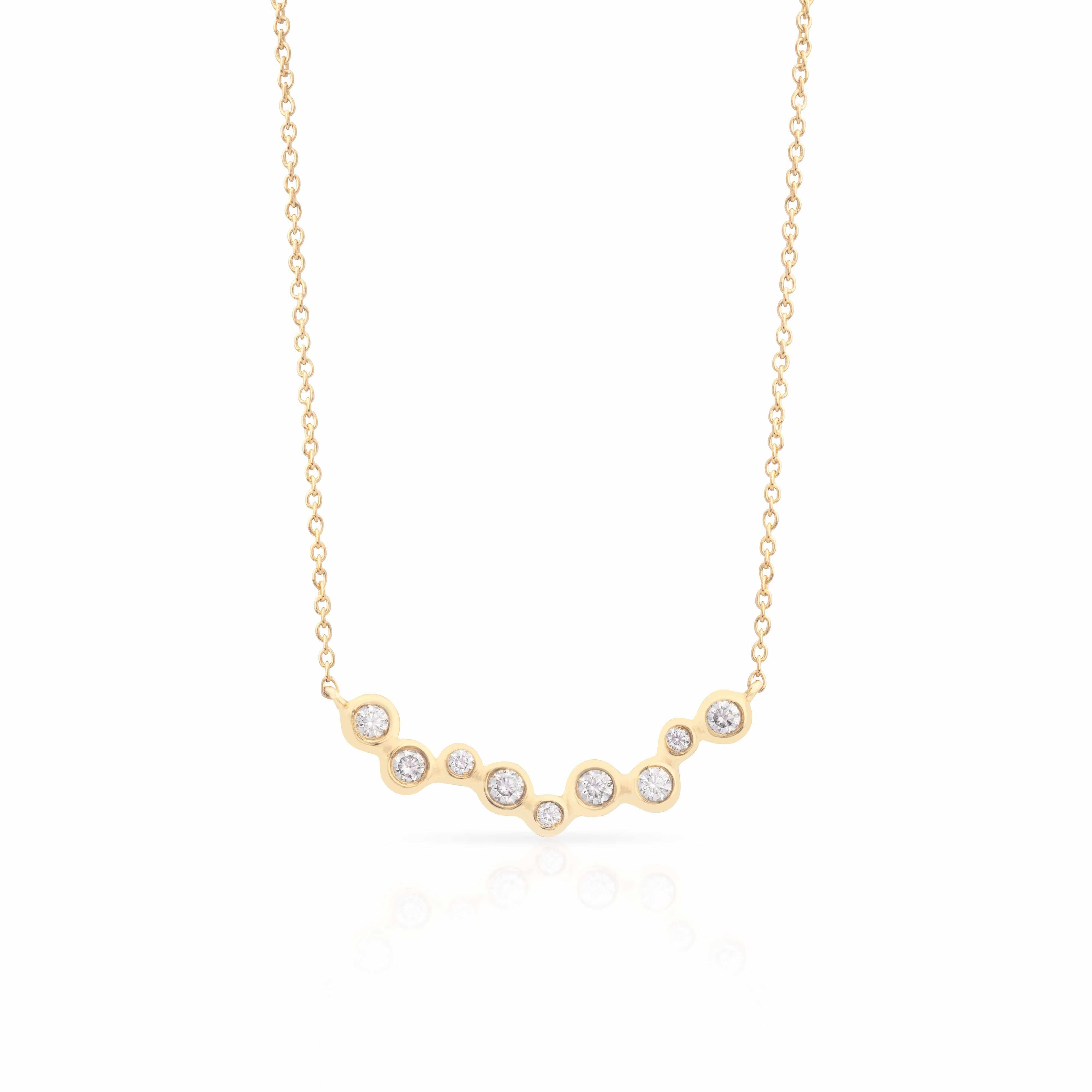 Bar Pendant Brilliant Necklace Moissanite Stones - Jewellery | Mezi | MEZI