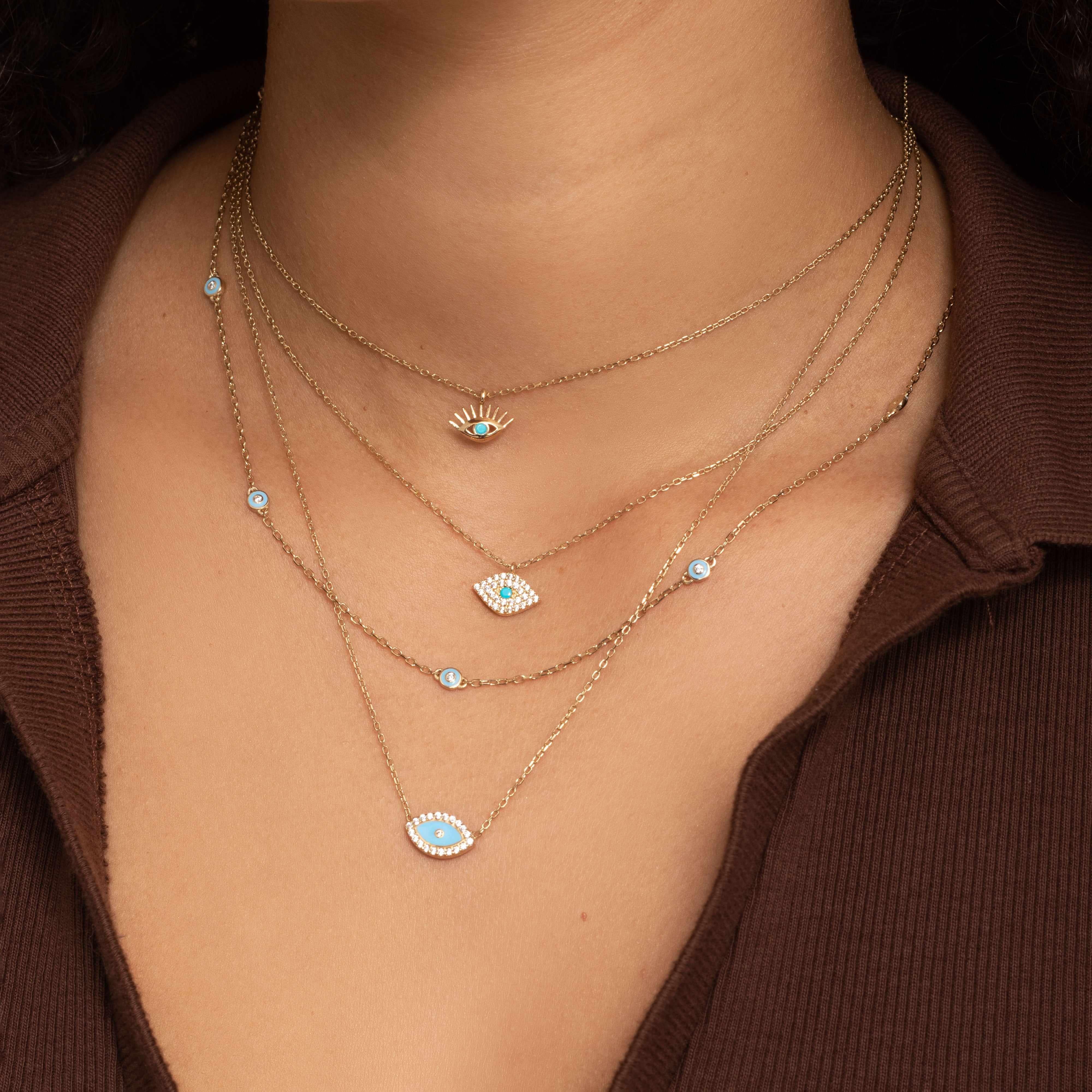 Kani Evil Eye Pendant Necklace – 14k Gold Vermeil | MEZI | MEZI