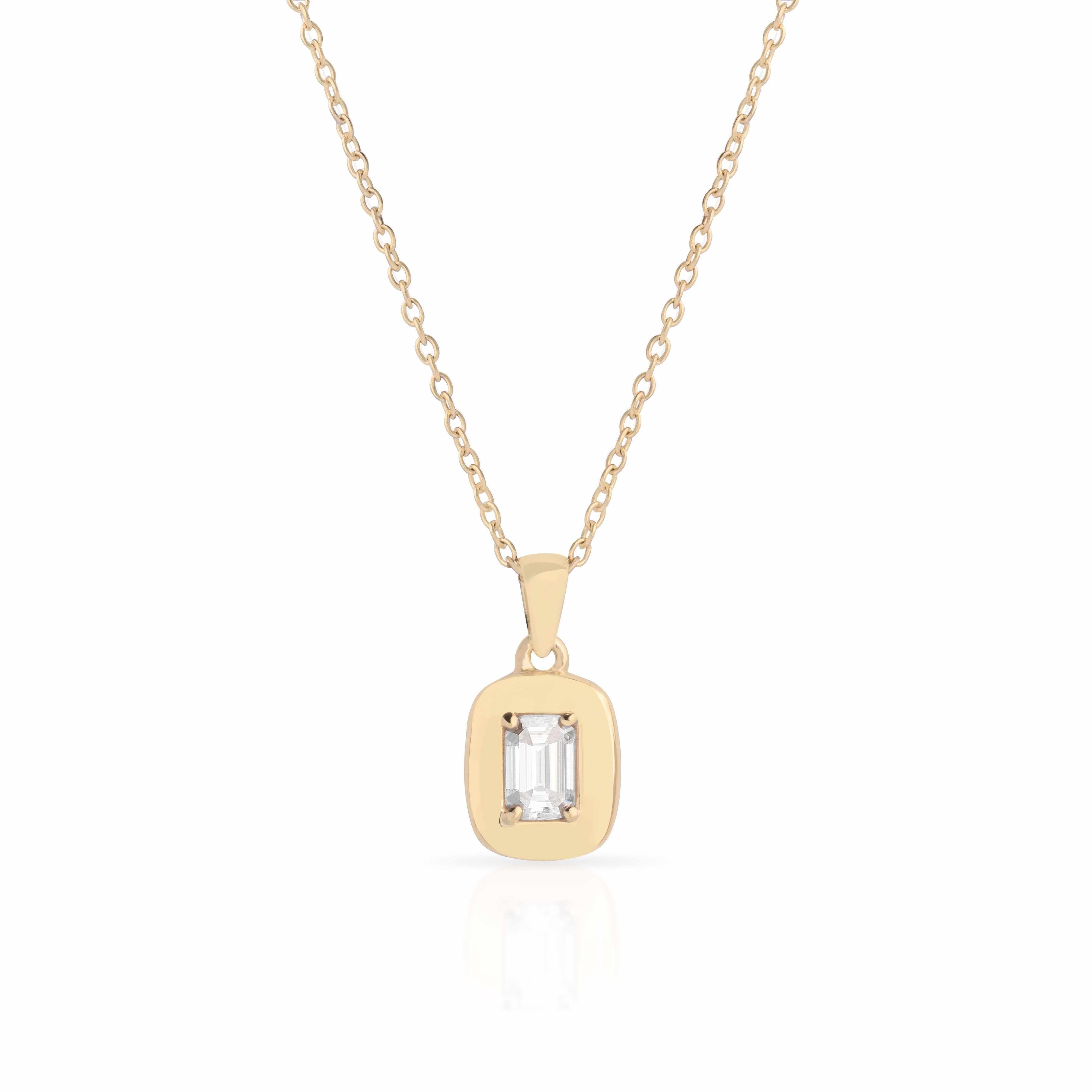 Sterling Silver Gold Noir Moissanite Pendant - Jewellery | Mezi | MEZI