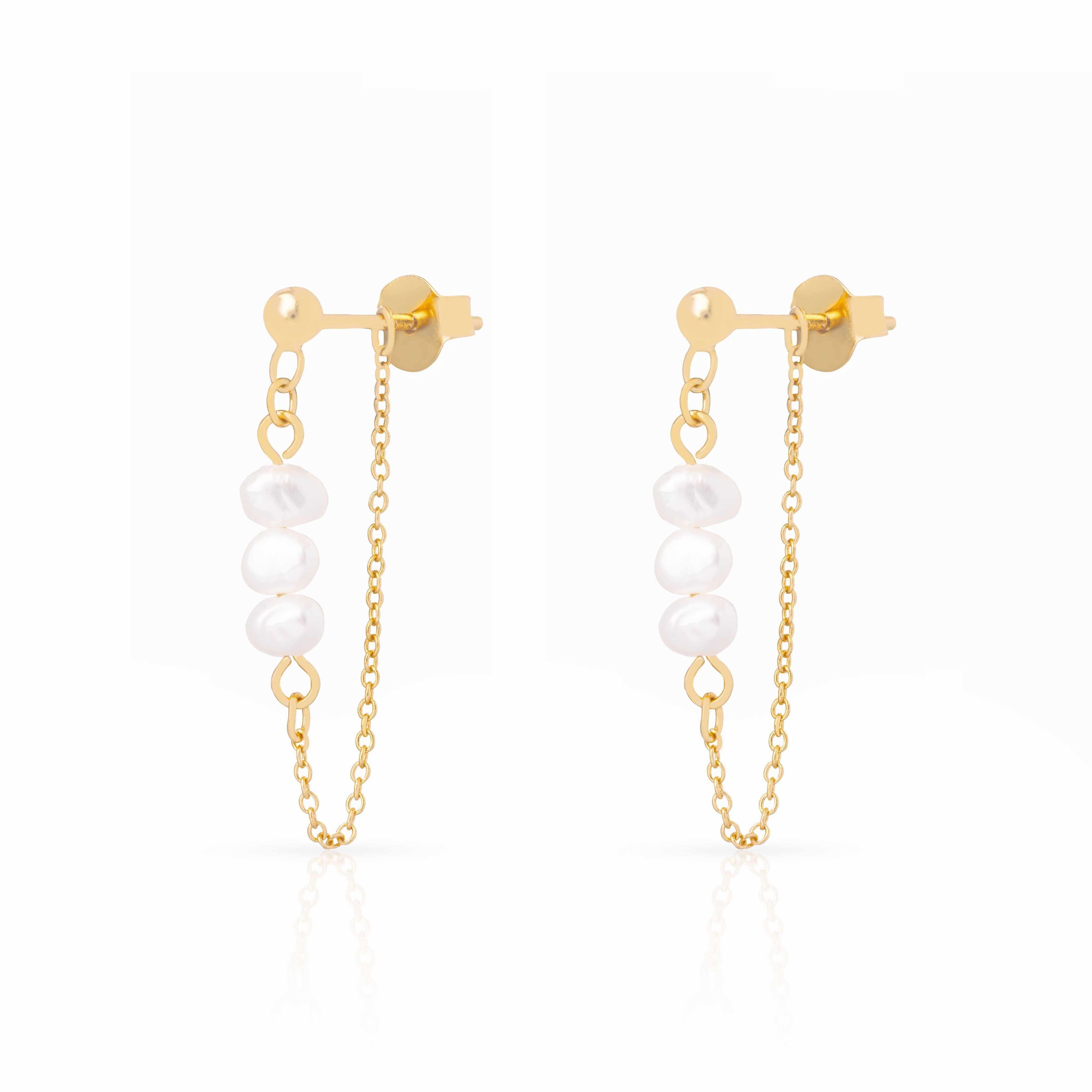 Ariste freshwater pearl chain earrings | MEZI
