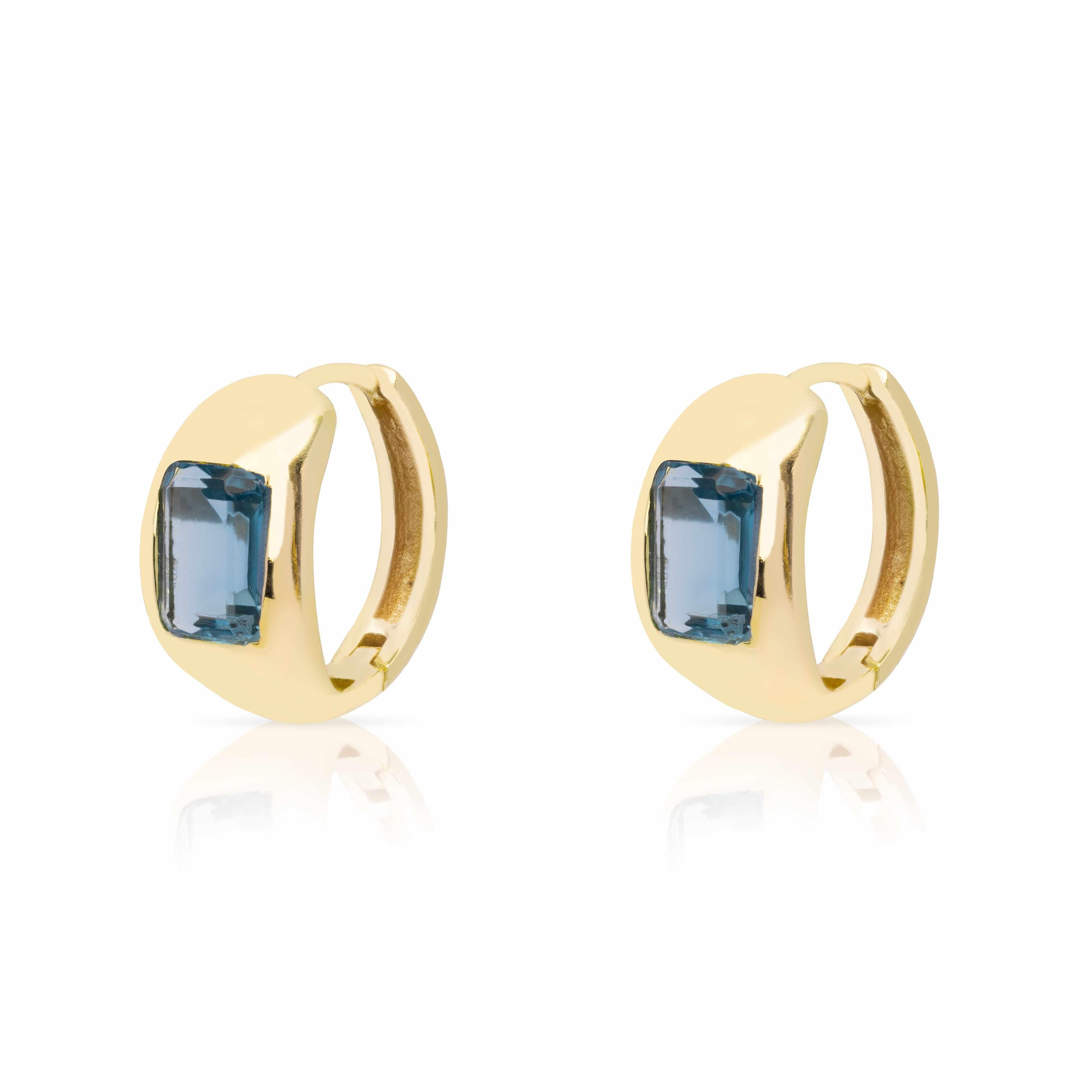 Cabar baguette Iolite hoops | MEZI