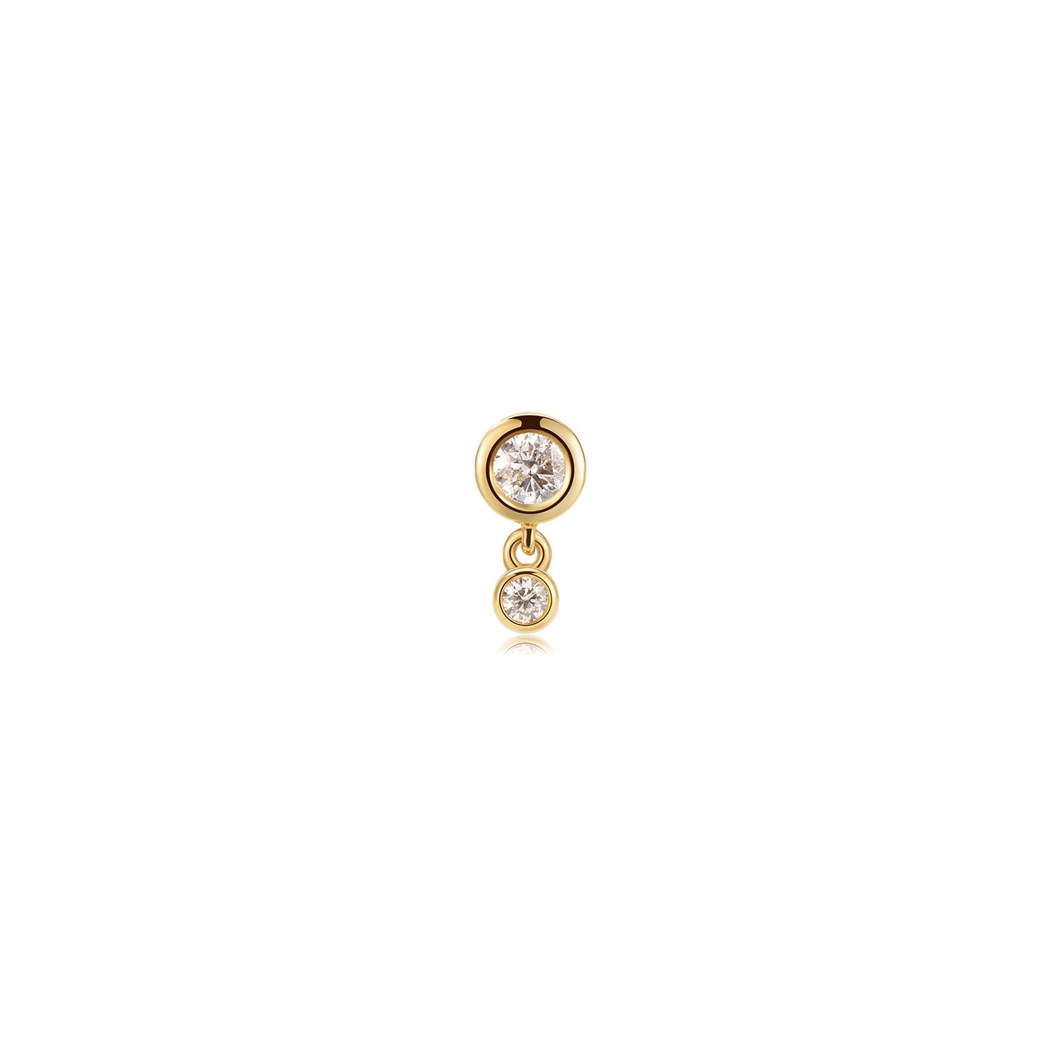 Bari Crystal Drop Labret Earring – 14K Gold Flat Back | MEZI | MEZI