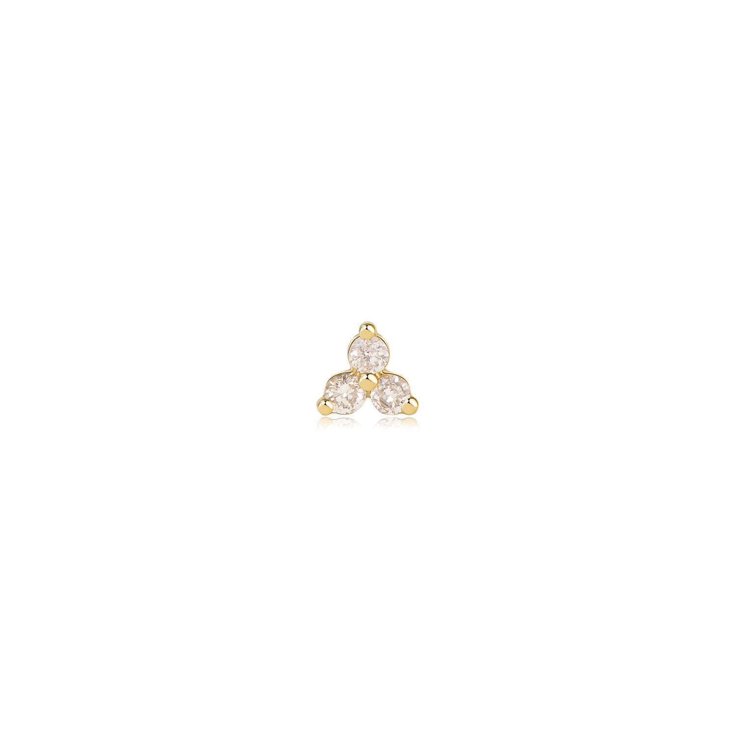 Oslo Trio Moissanite Labret Earring – 14K Gold Flat Back | MEZI | MEZI
