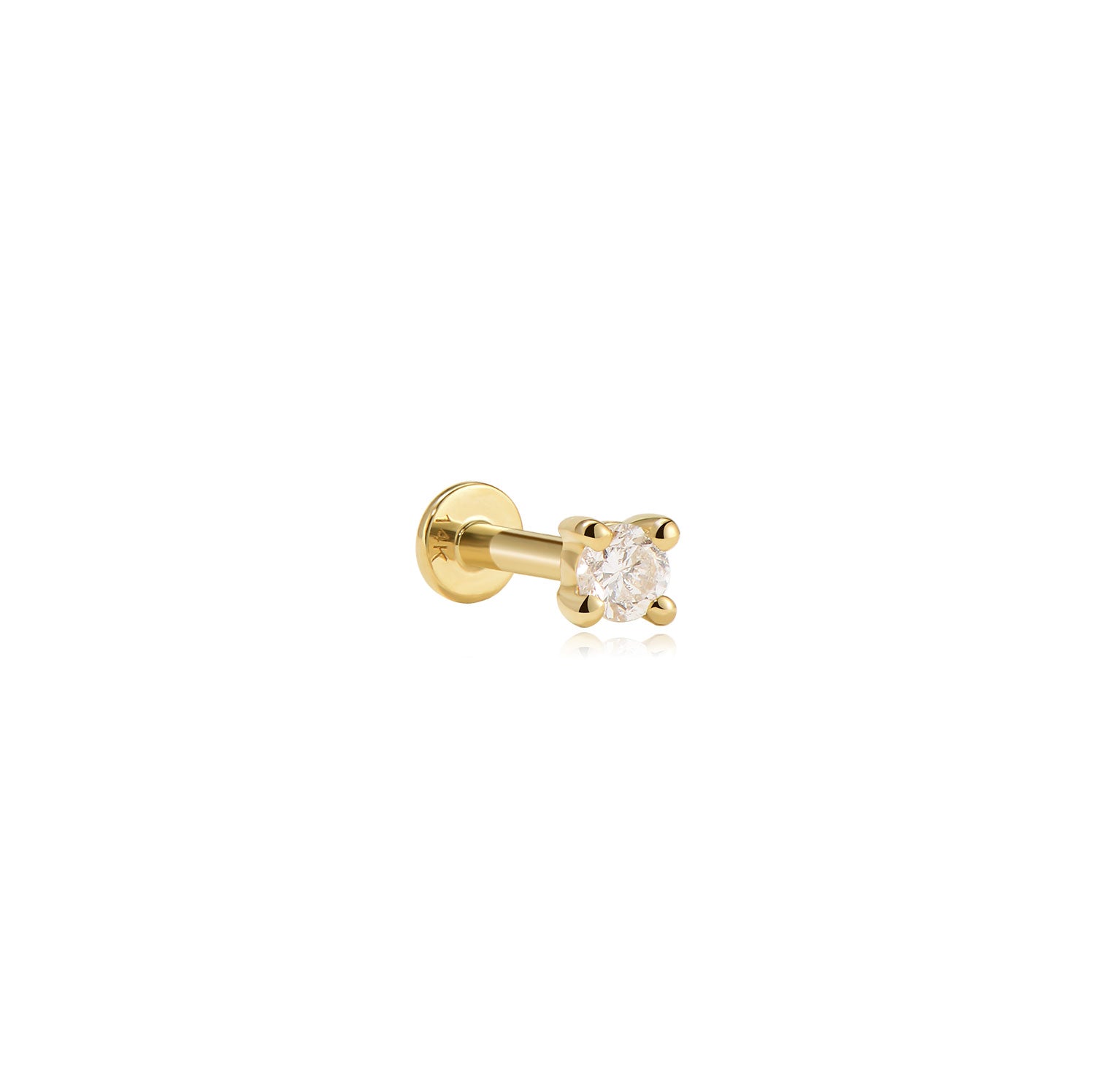 Leon Moissanite Labret Earring – 14K Gold Flat Back | MEZI | MEZI