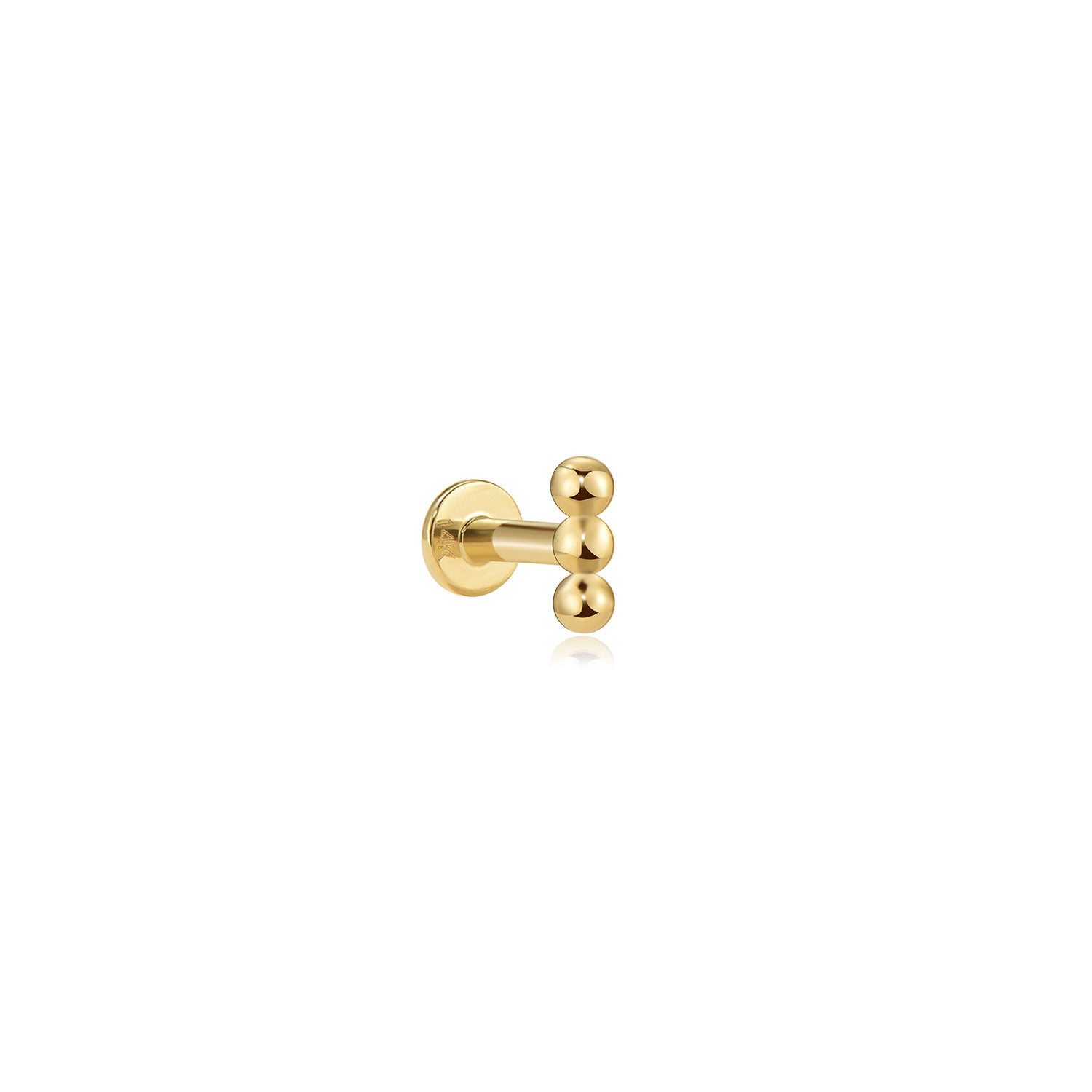 Prague Bubble Bar Labret Earring – 14K Gold Flat Back | MEZI | MEZI
