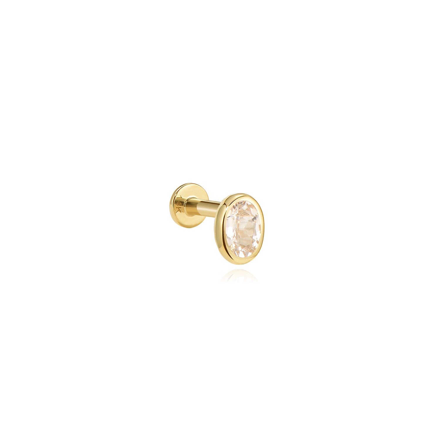 Budapest Oval 14k Gold Labret Earring