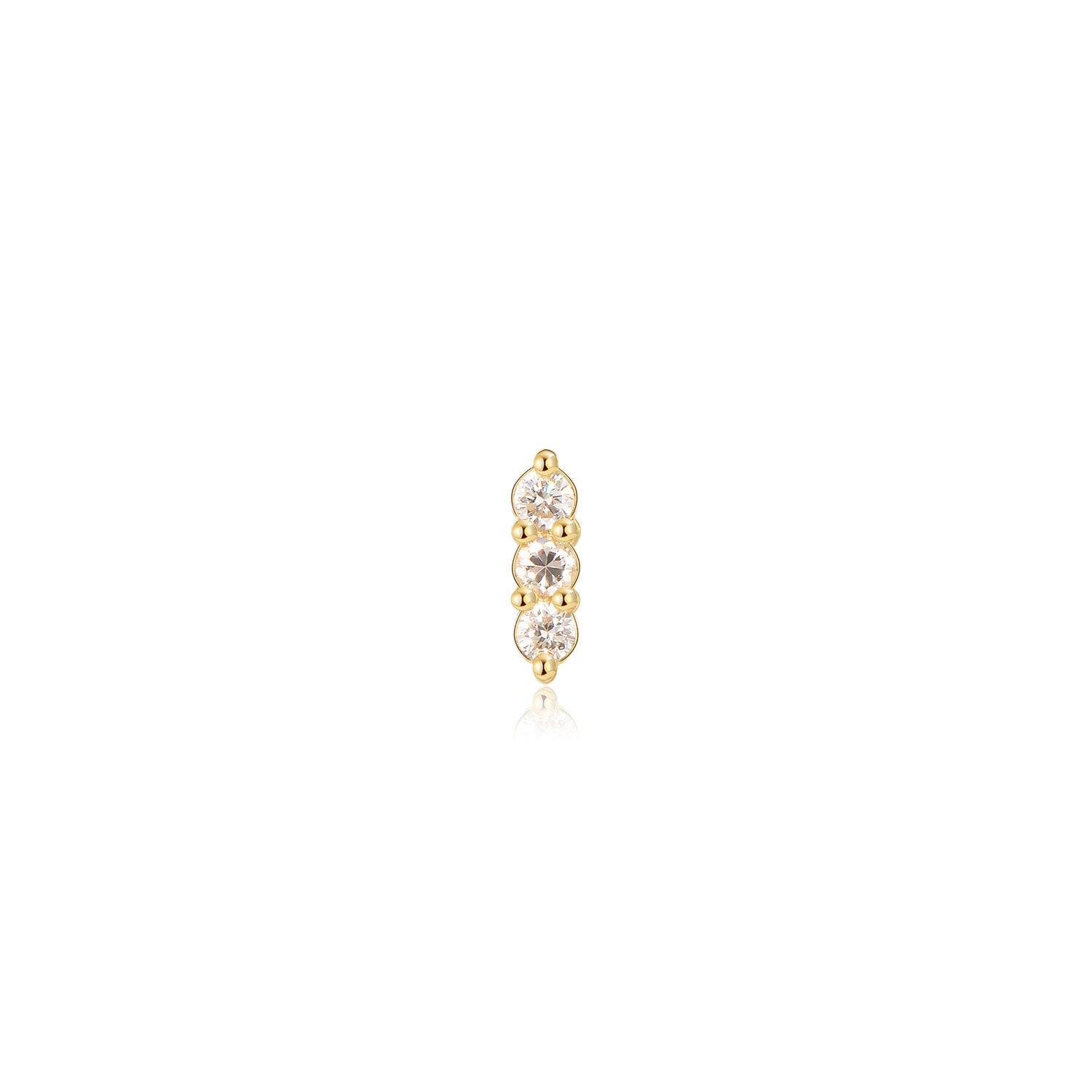 Valencia Moissanite Bar Labret Earring – 14K Gold Flat Back | MEZI | MEZI