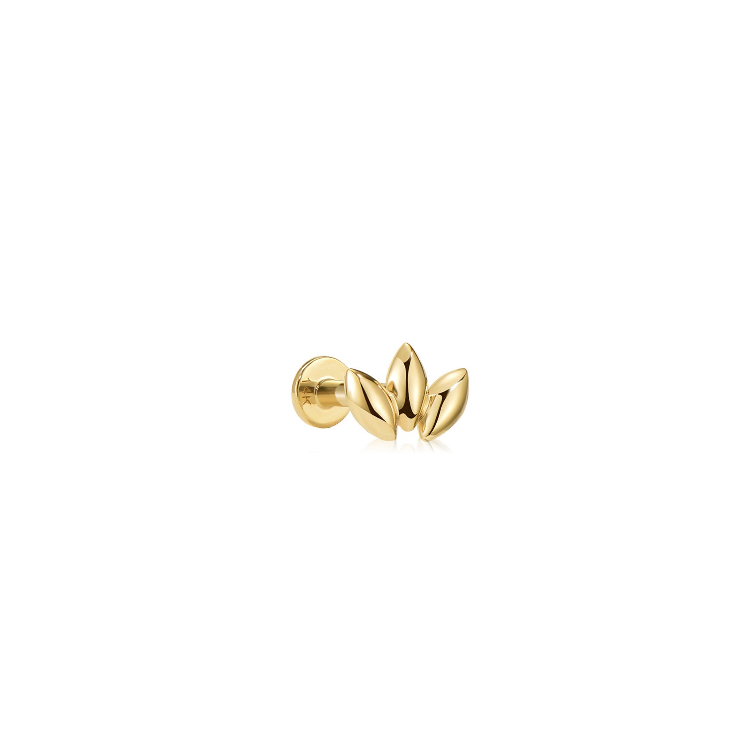 London trio marquise 14k gold labret earring | MEZI