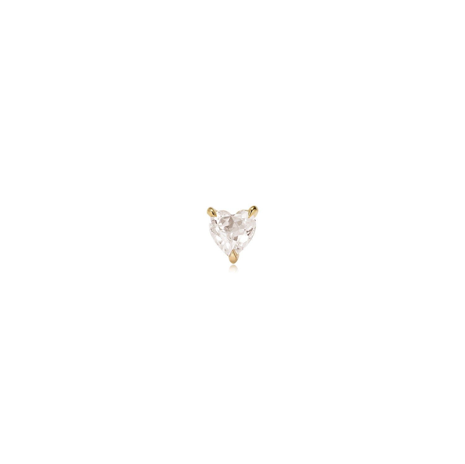 Seville Moissanite Heart Labret – 14K Gold Flat Back Earring | MEZI | MEZI