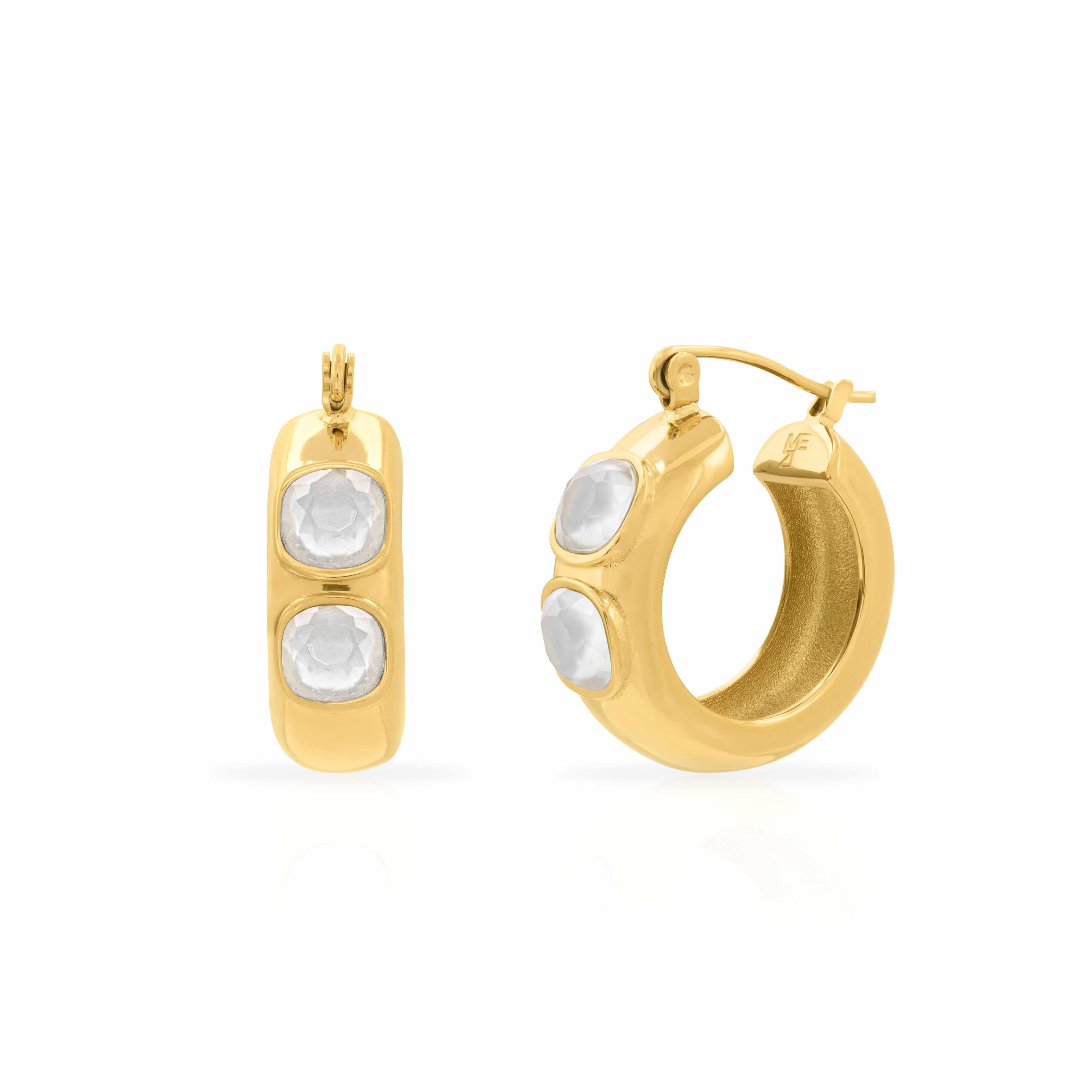 Nola semi-precious hoop earrings - waterproof