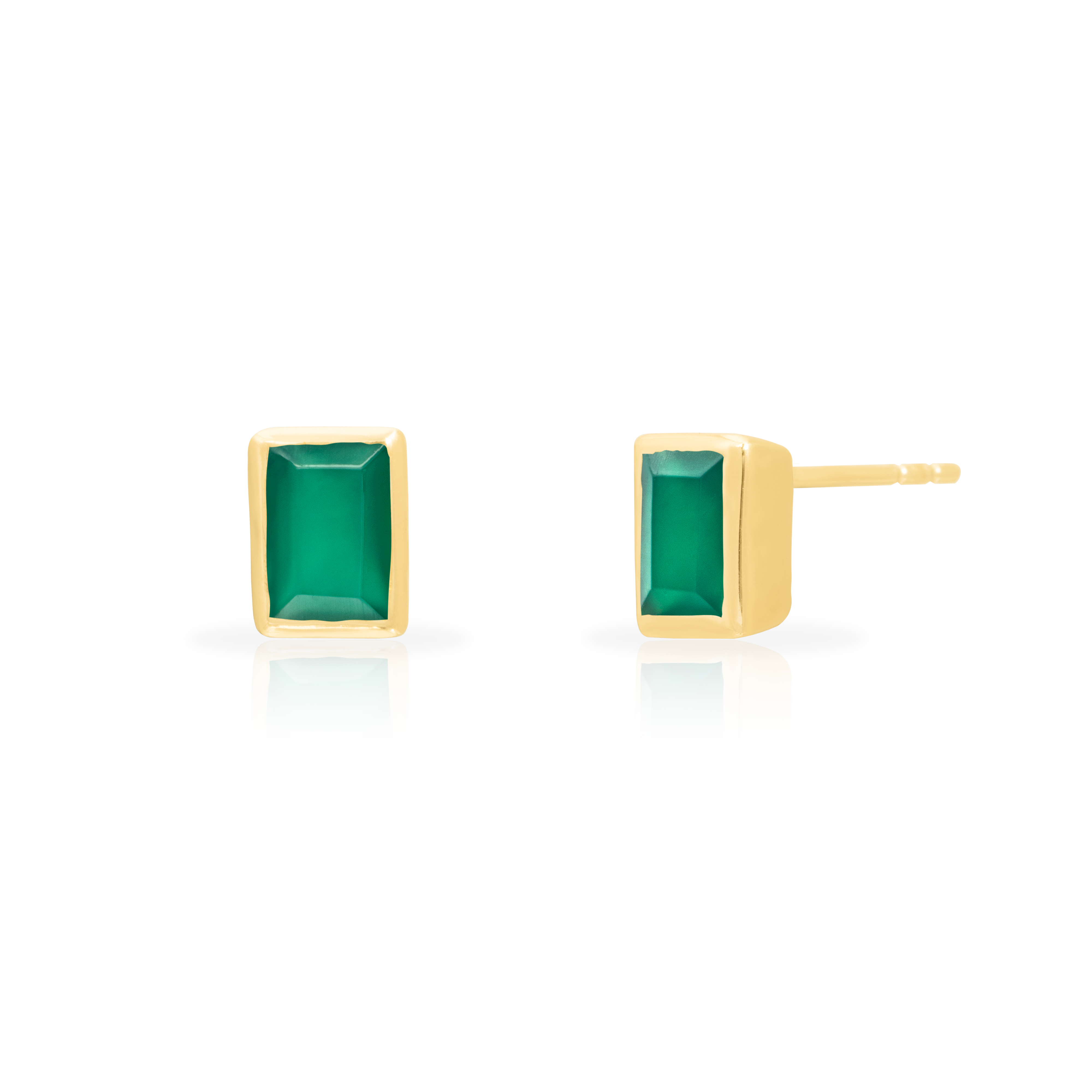 Lyris semi-precious sterling silver gold plated studs