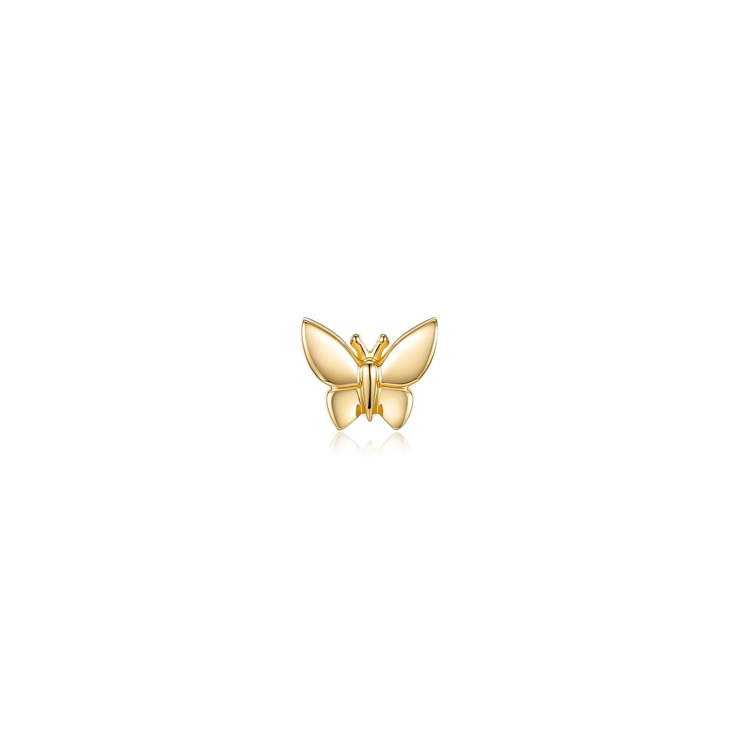 Verona Butterfly Stud Earring – 14K Solid Gold Flat Back Labret