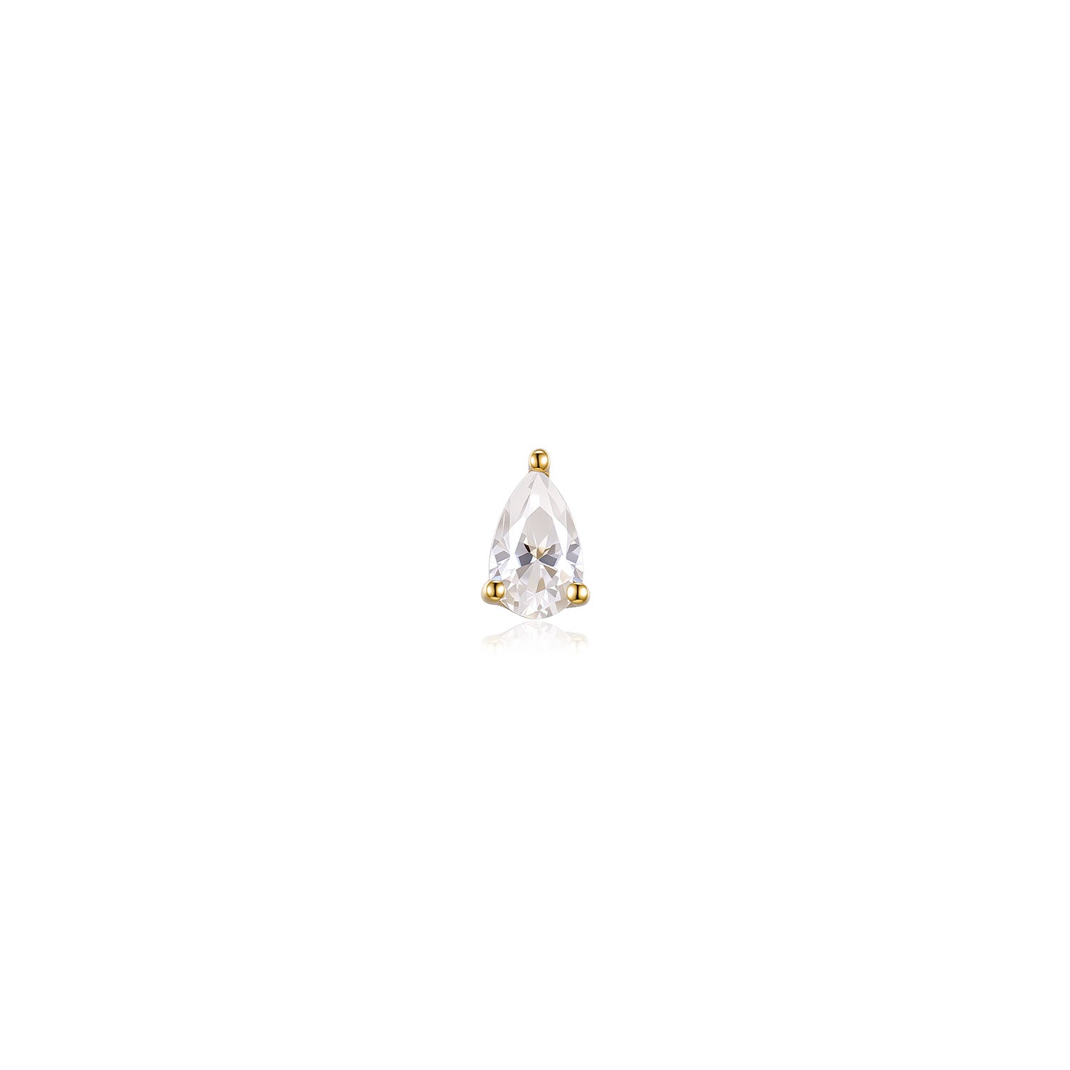 Aspen Moissanite Stud Earring – 14K Solid Gold Flat Back Labret
