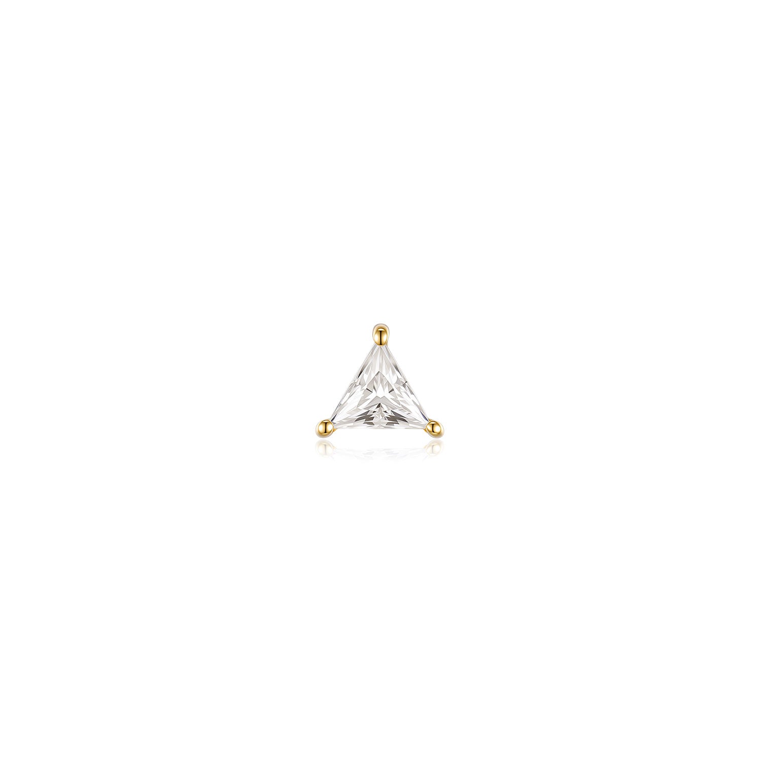 Adelaide Moissanite Stud Earring – 14K Solid Gold Flat Back Labret