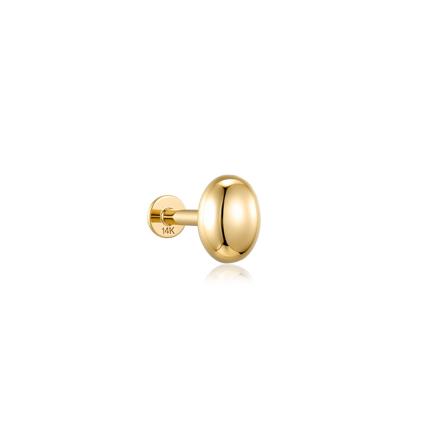 Alberta Stud Earring – 14K Solid Gold Flat Back Labret