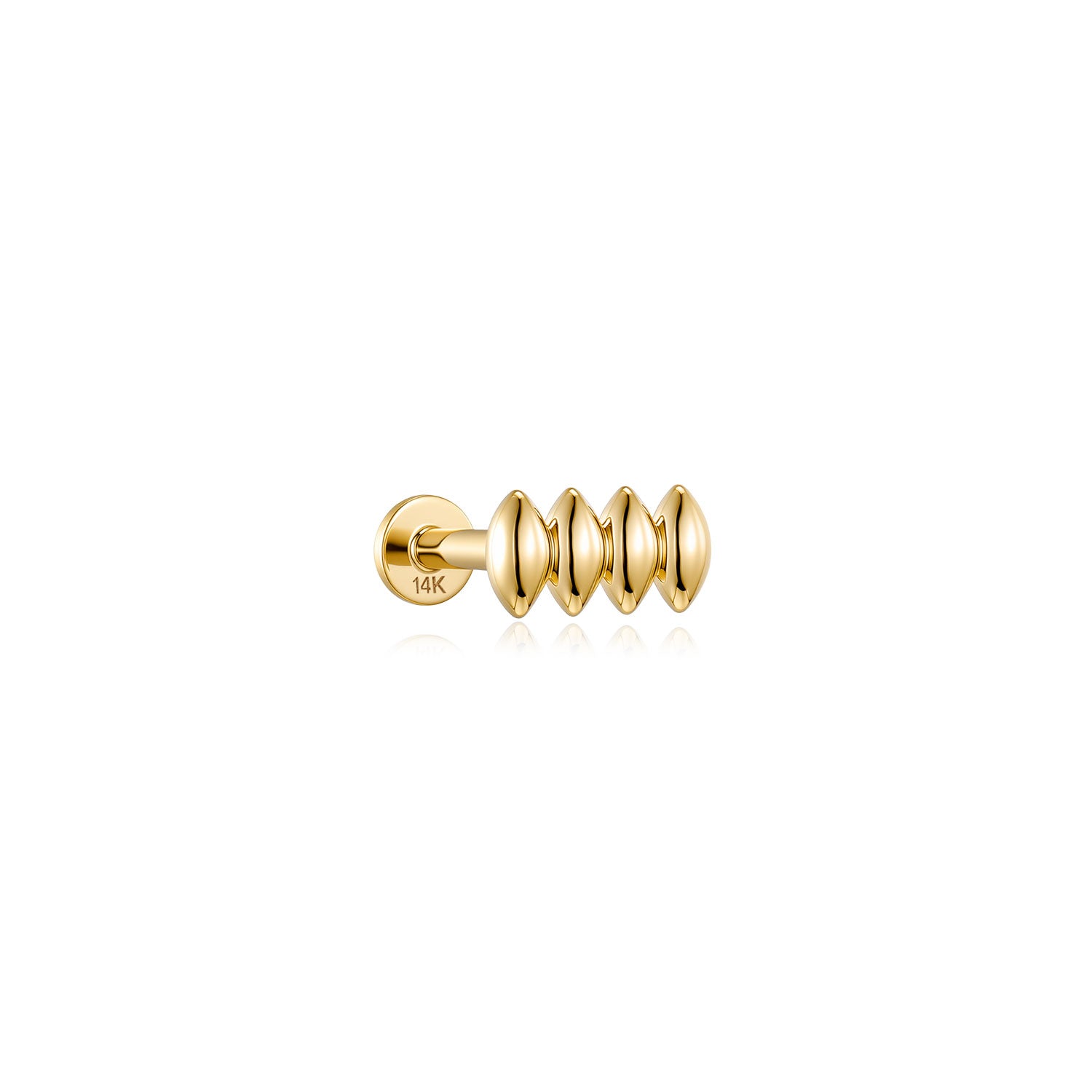 Camden Stud Earring – 14K Solid Gold Flat Back Labret