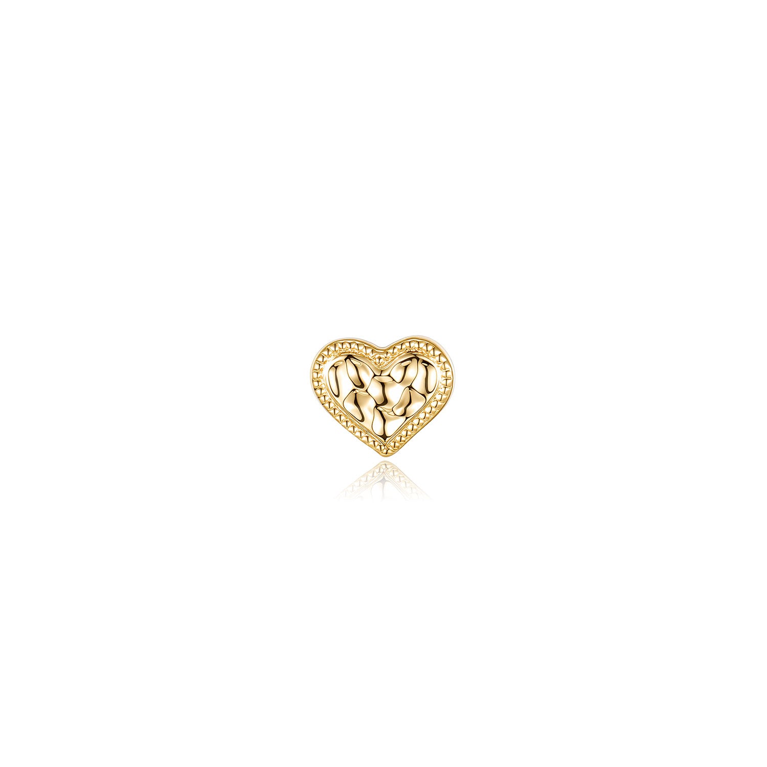 Geneva Heart Stud Earring – 14K Solid Gold Flat Back Labret
