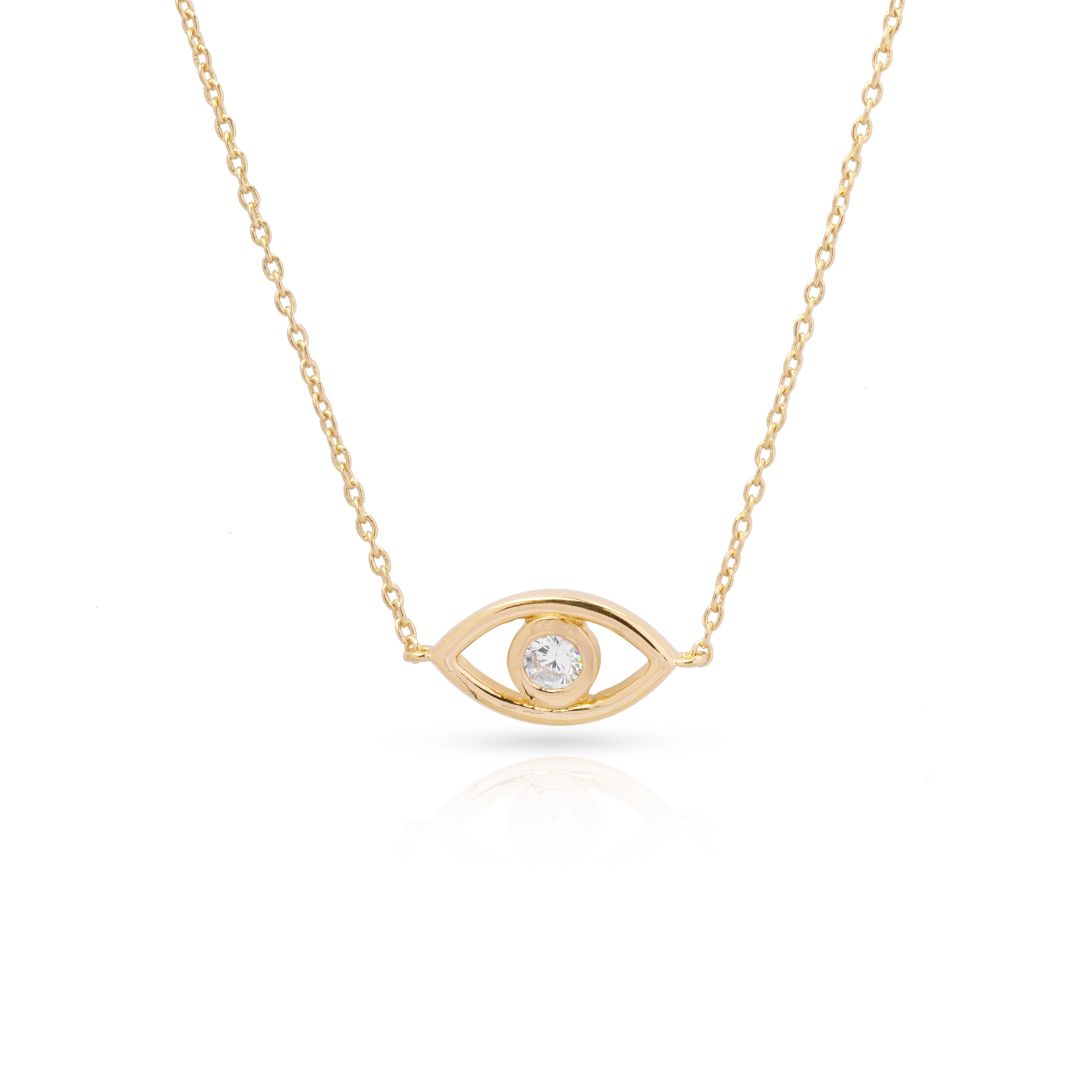 14k Gold Vermeil Arta Evil Eye Necklace - Jewellery | Mezi | MEZI