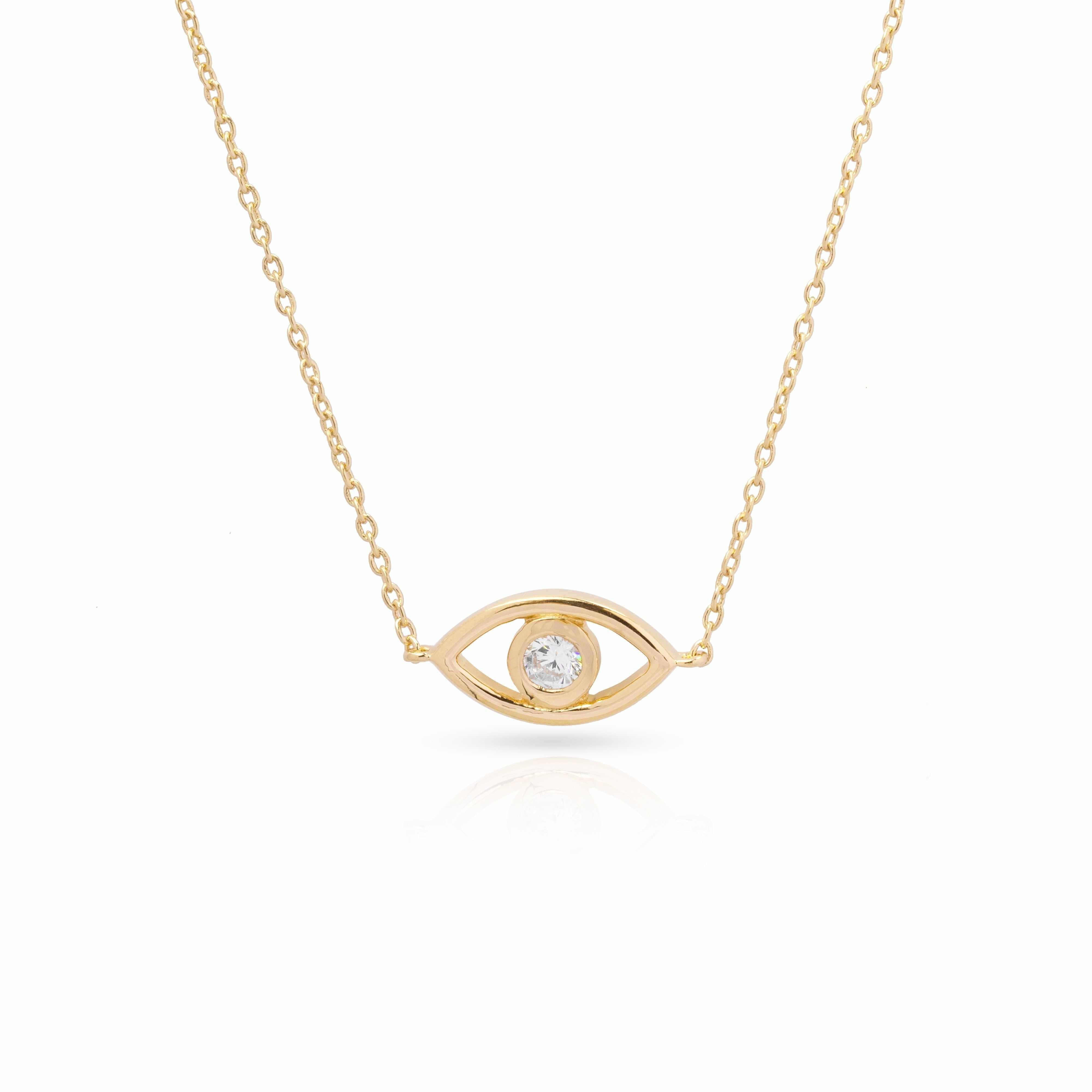 14k Gold Vermeil Arta Evil Eye Necklace - Jewellery | Mezi | MEZI