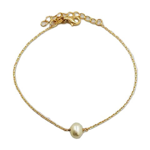 Poet freshwater pearl gold fine bracelet