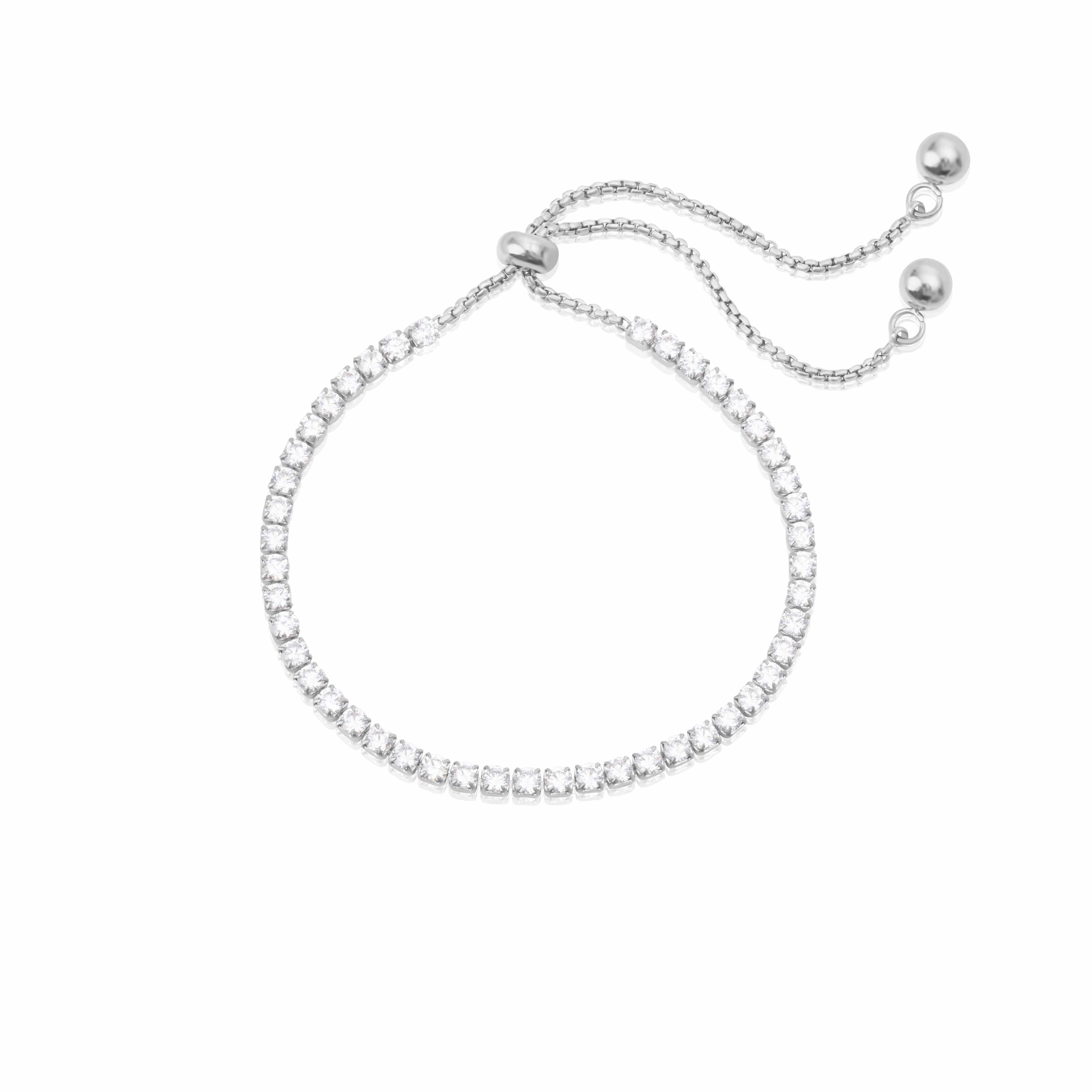 Ardena sliding tennis bracelet with 2.5mm CZ stones PVD gold plated