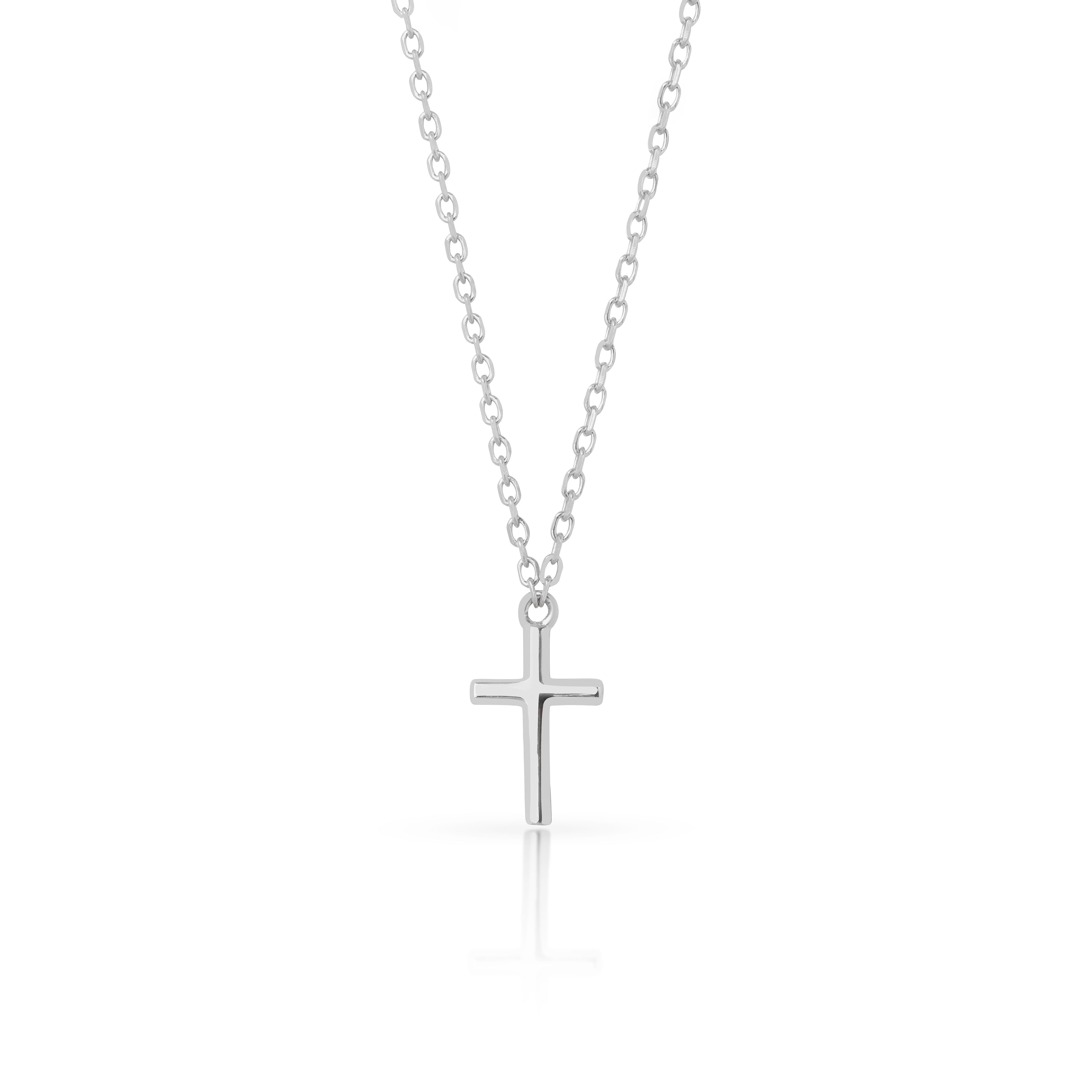 Divina Cross Necklace Cubic Zirconia And Plain | MEZI