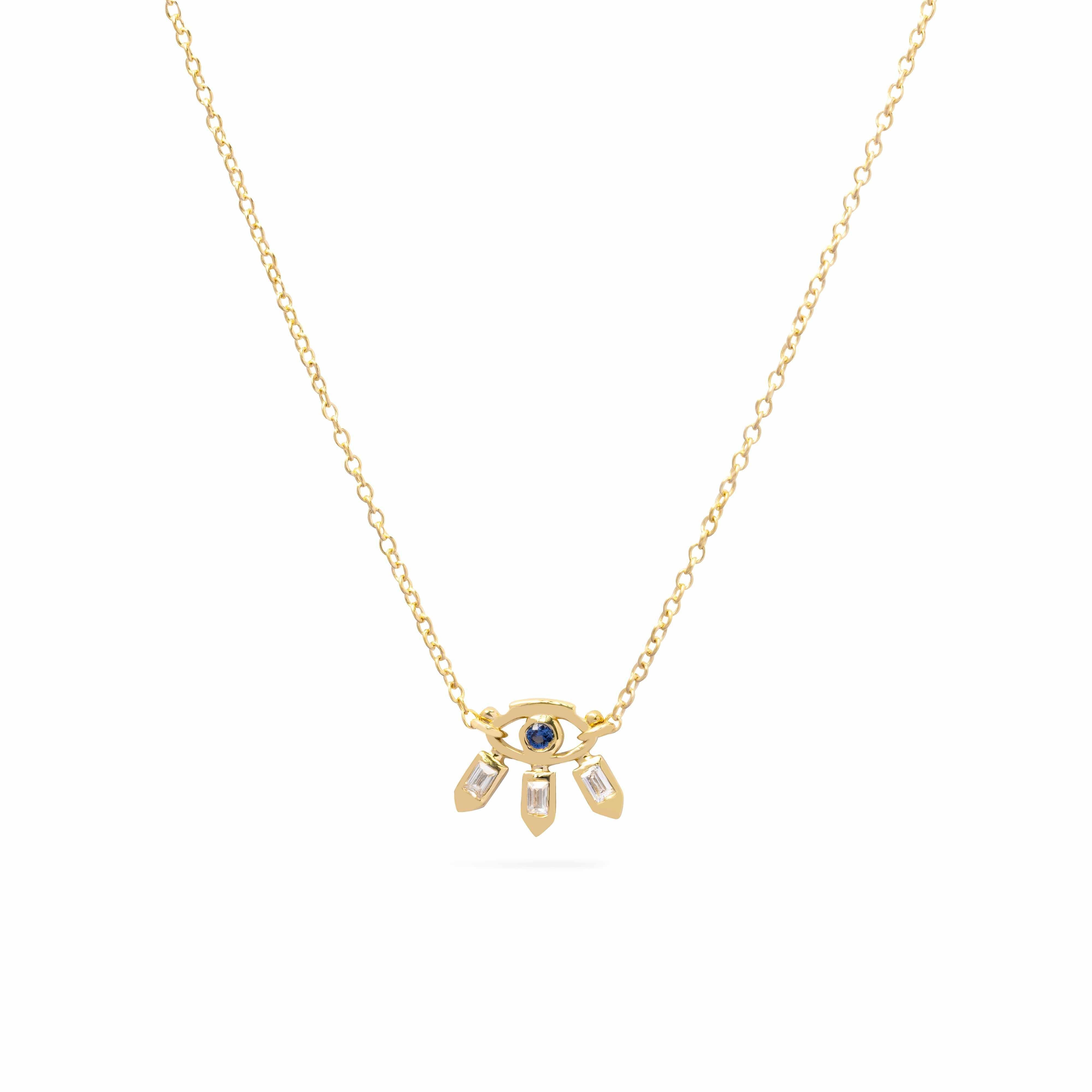 14k Gold Vermeil Chania Evil Eye Pendant - Jewellery | Mezi | MEZI