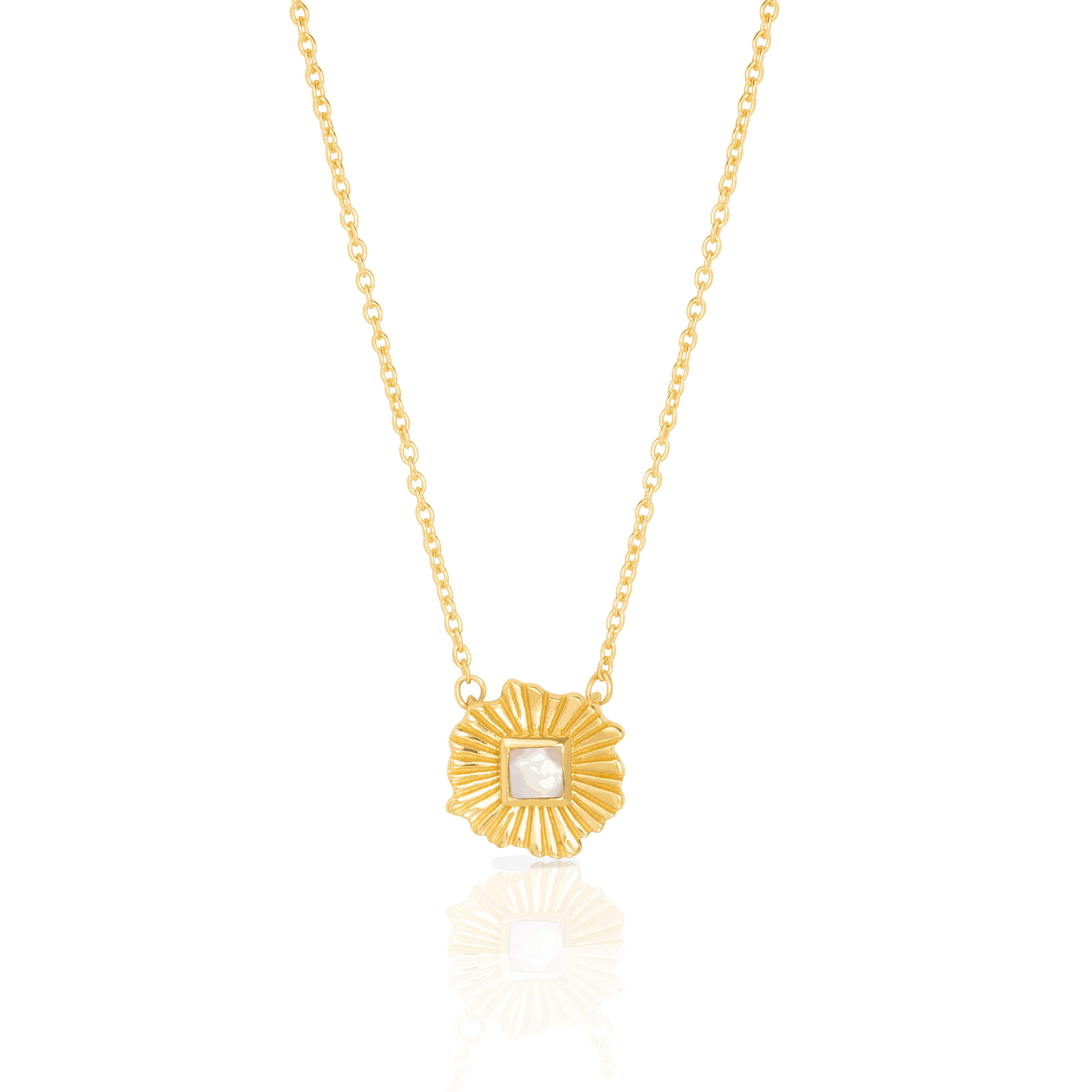 Clio Sterling silver gold plated semi-precious stone necklace