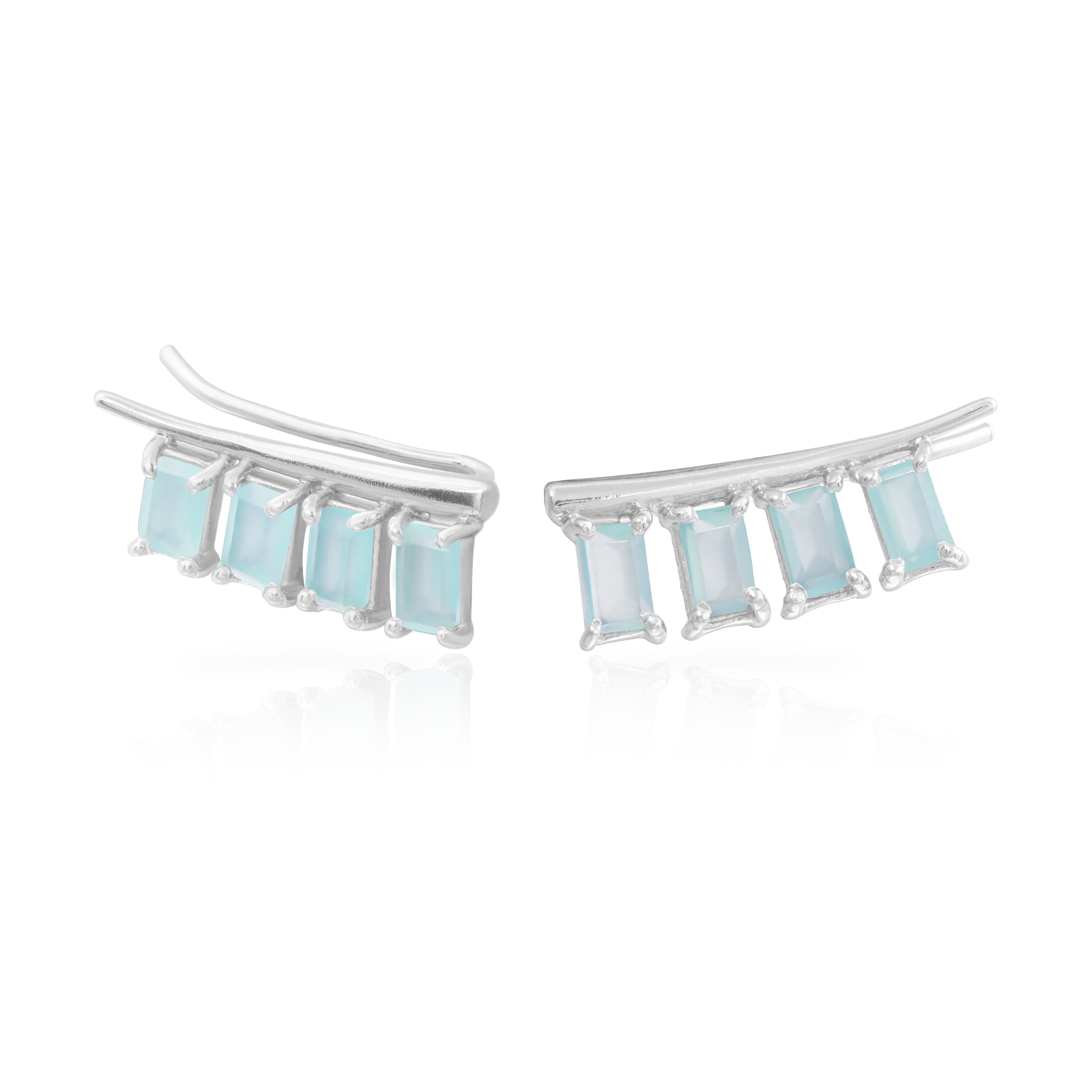 Azra crawler gold plated semi-precious stone earrings