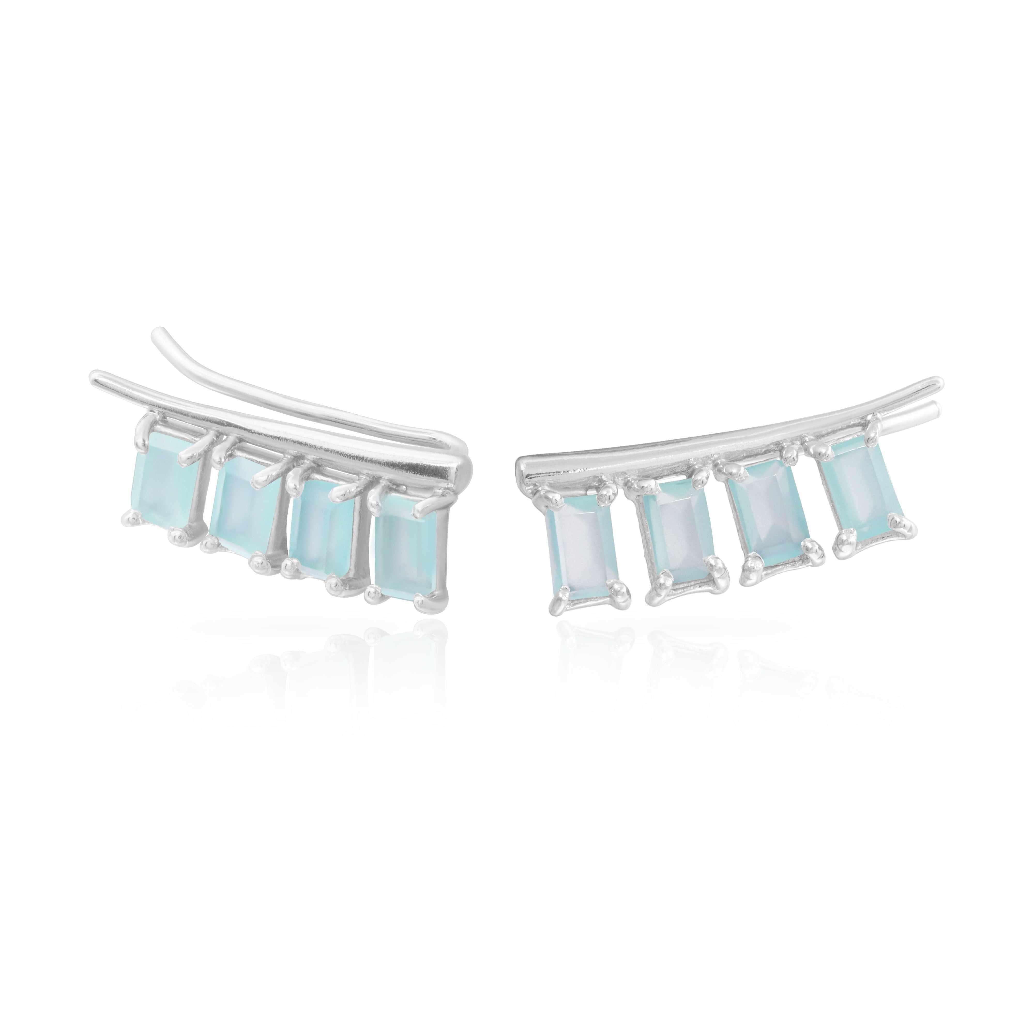 Azra crawler gold plated semi-precious stone earrings
