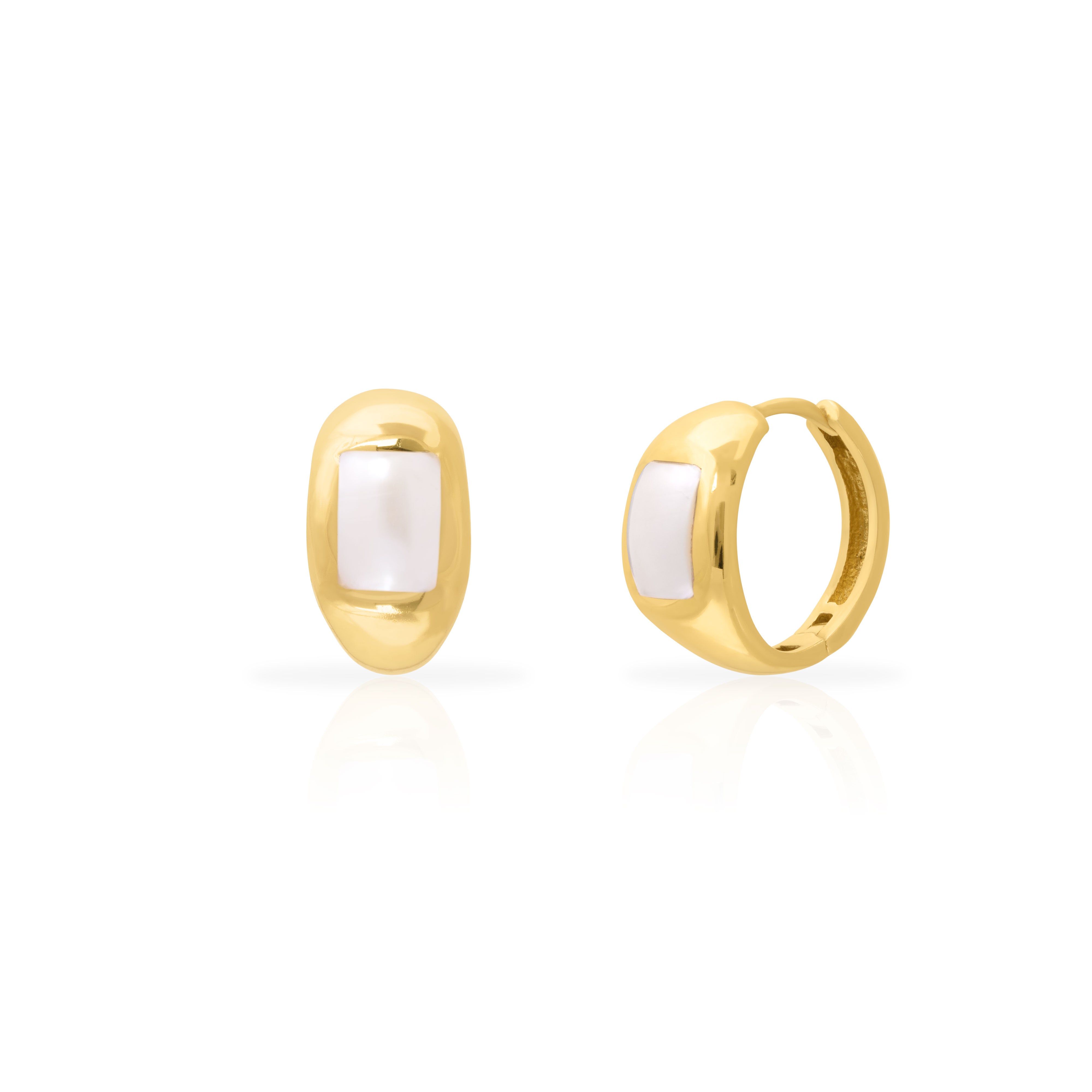 Nerissa sterling silver gold plated semi-precious hoop earrings