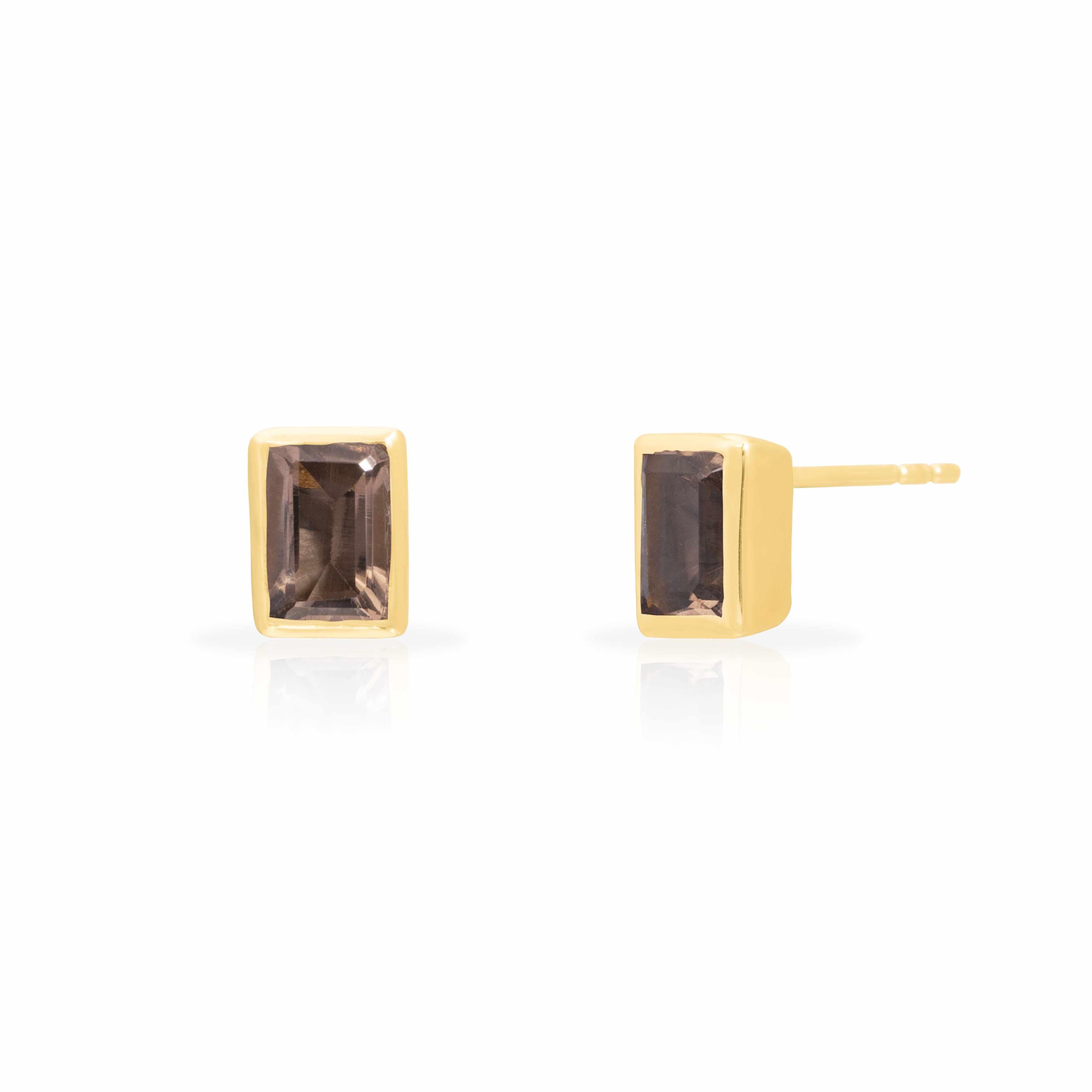 Lyris semi-precious sterling silver gold plated studs