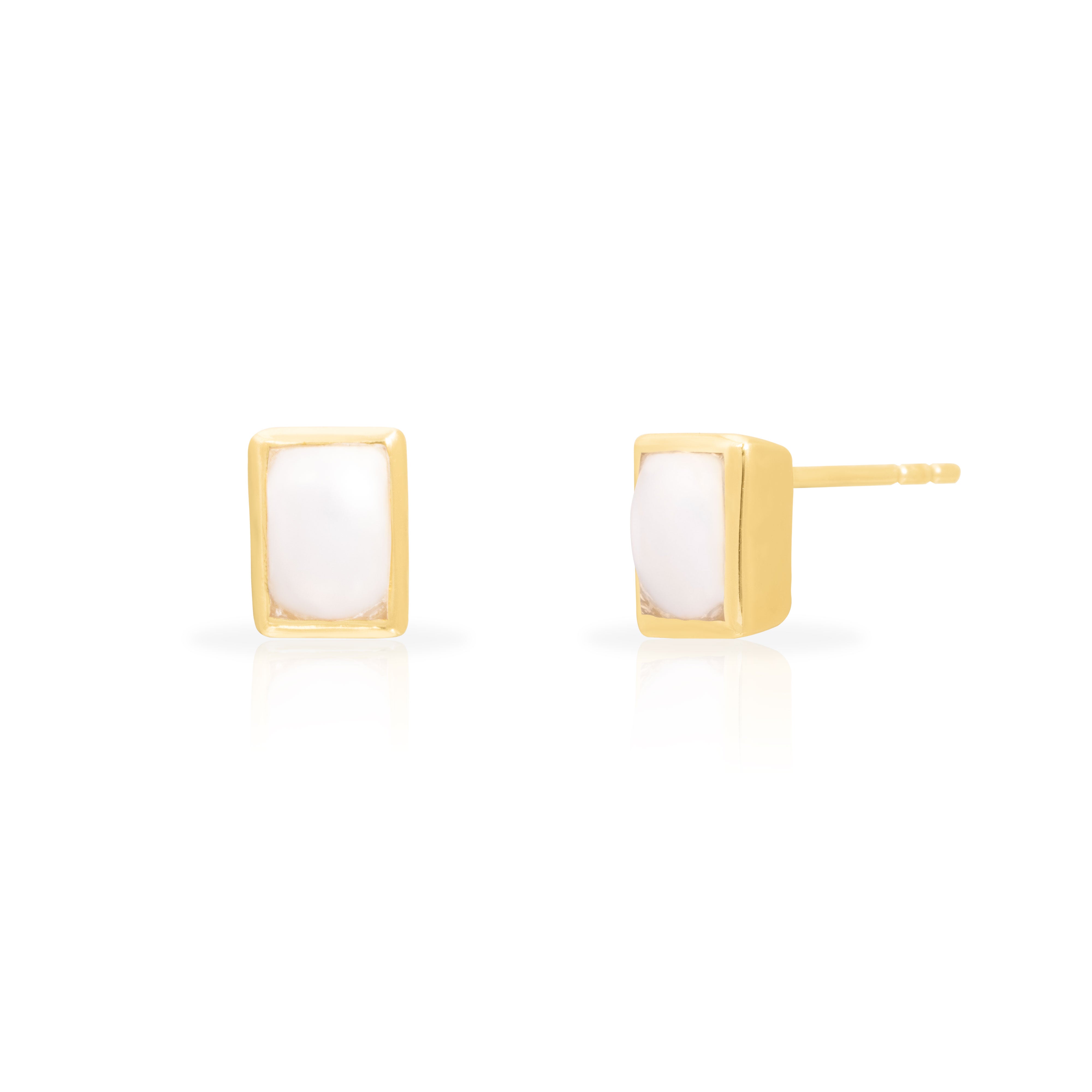 Lyris semi-precious sterling silver gold plated studs