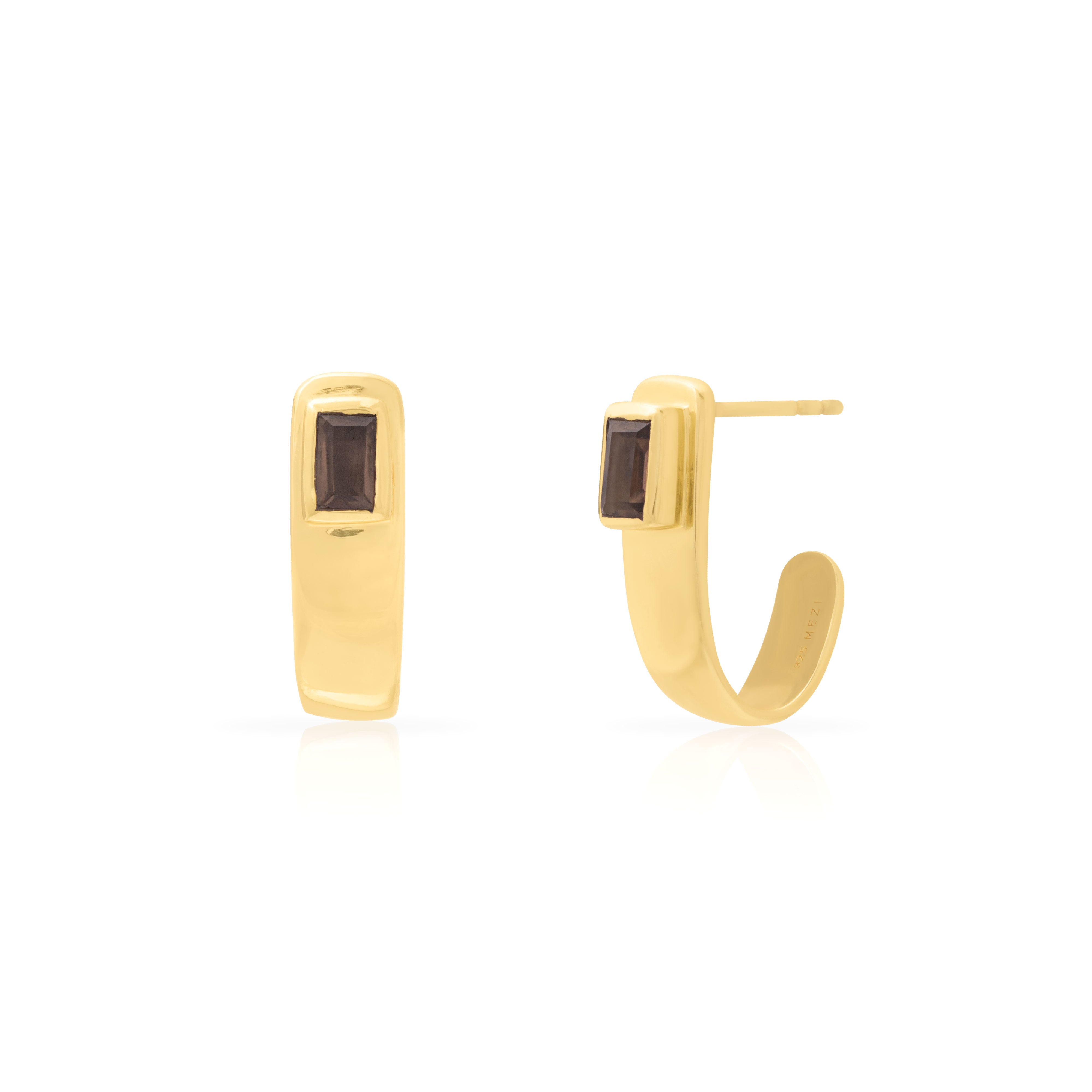 Eos semi-precious stone hoop earrings