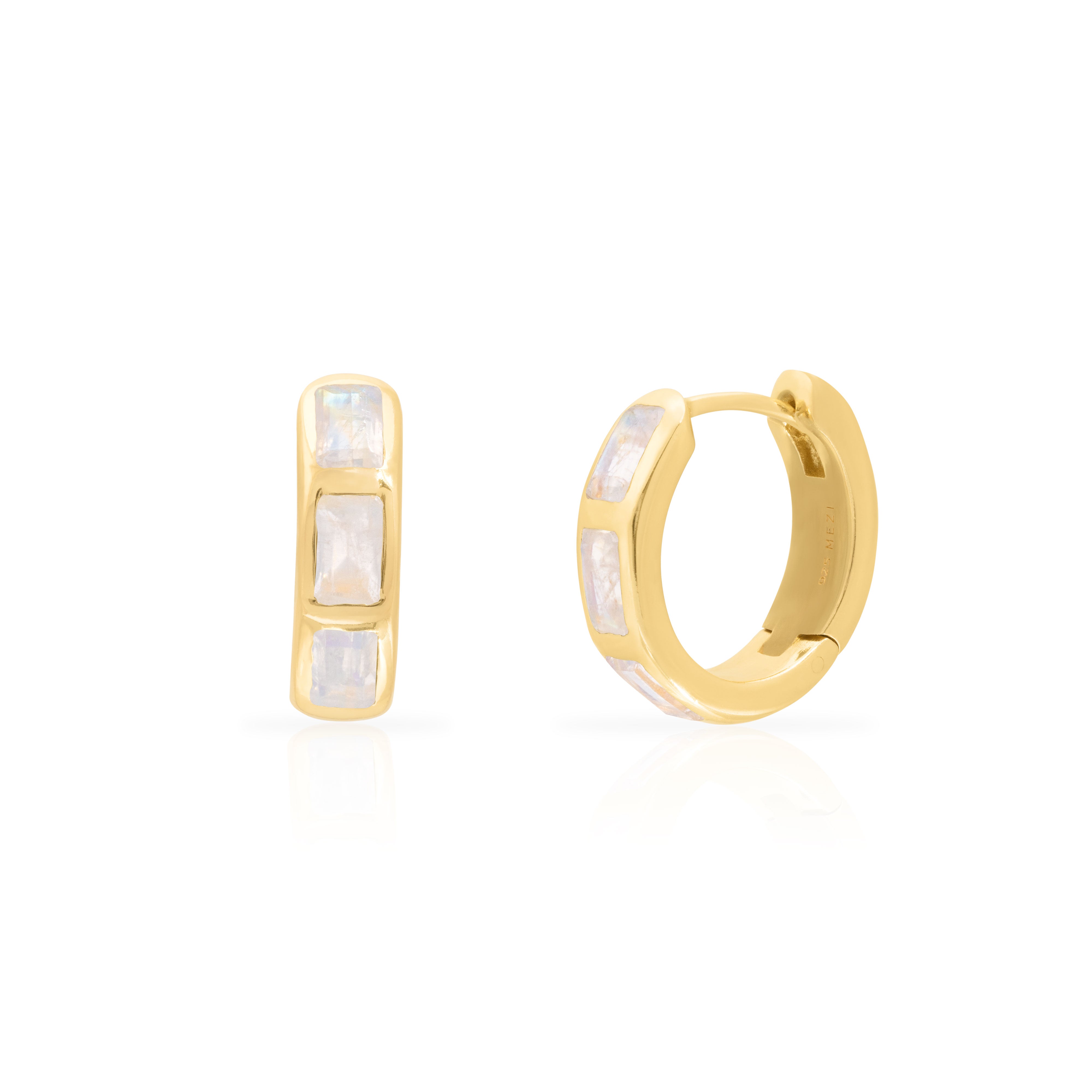 Siena semi-precious hoop earring Sterling silver gold plated