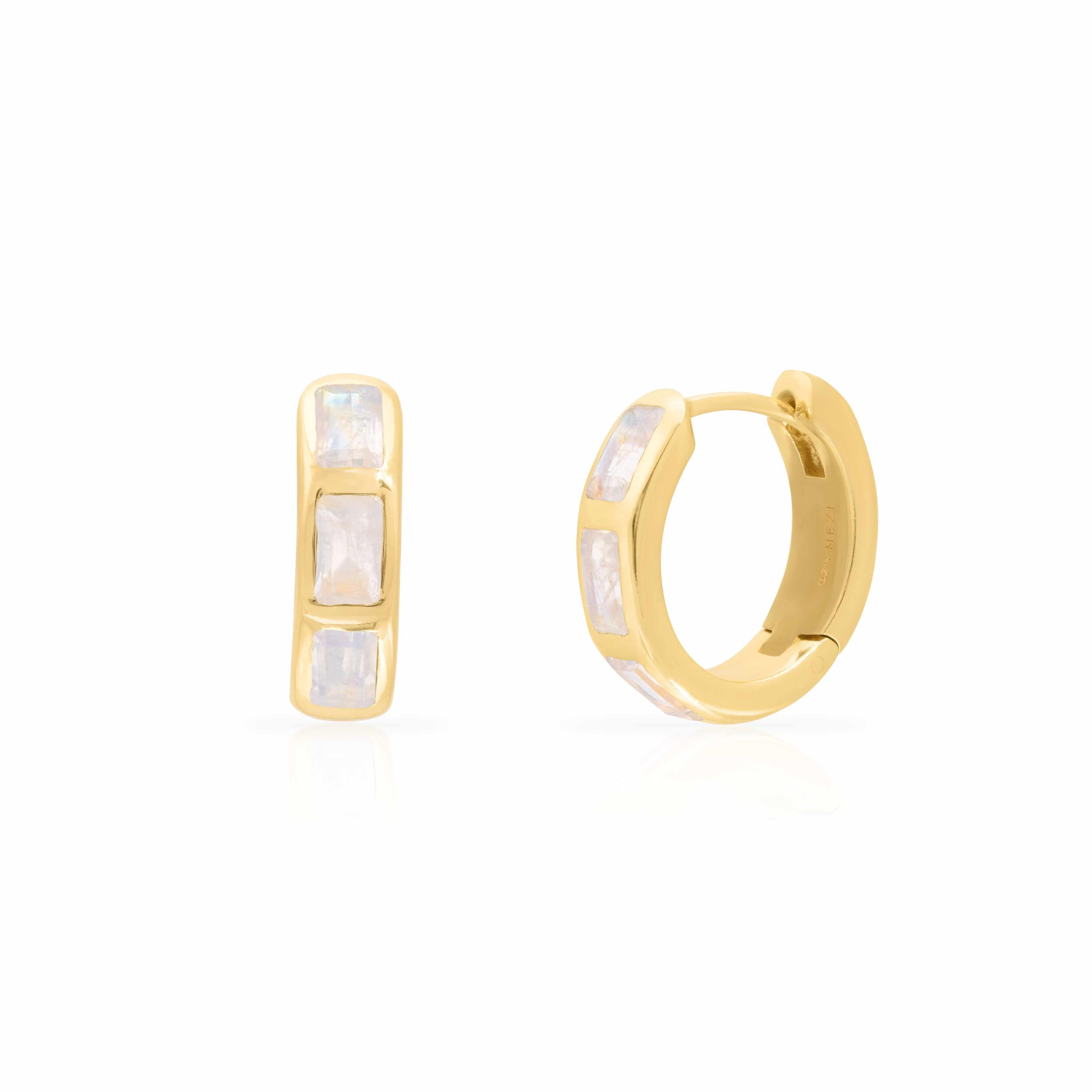 Siena semi-precious hoop earring Sterling silver gold plated