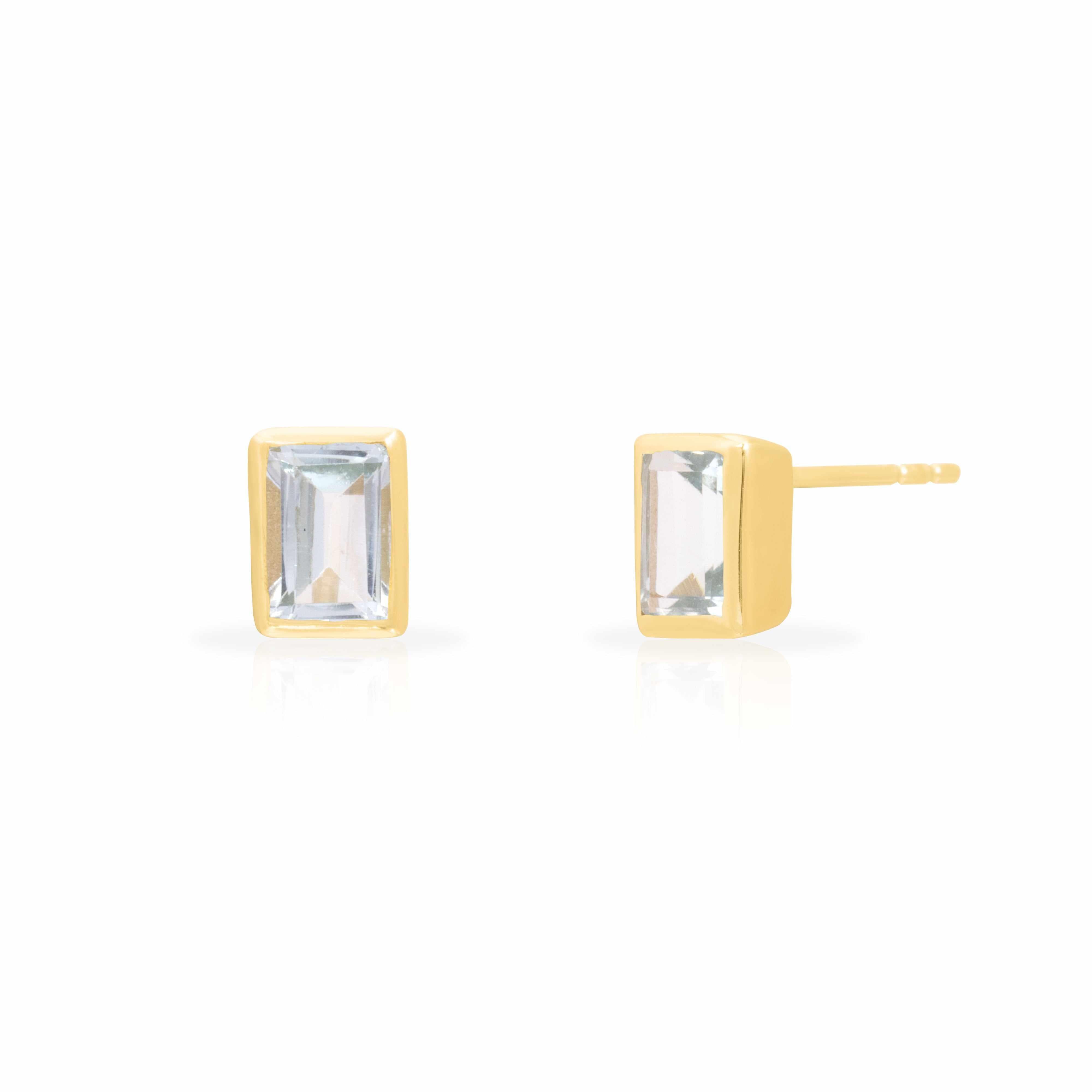 Lyris semi-precious sterling silver gold plated studs