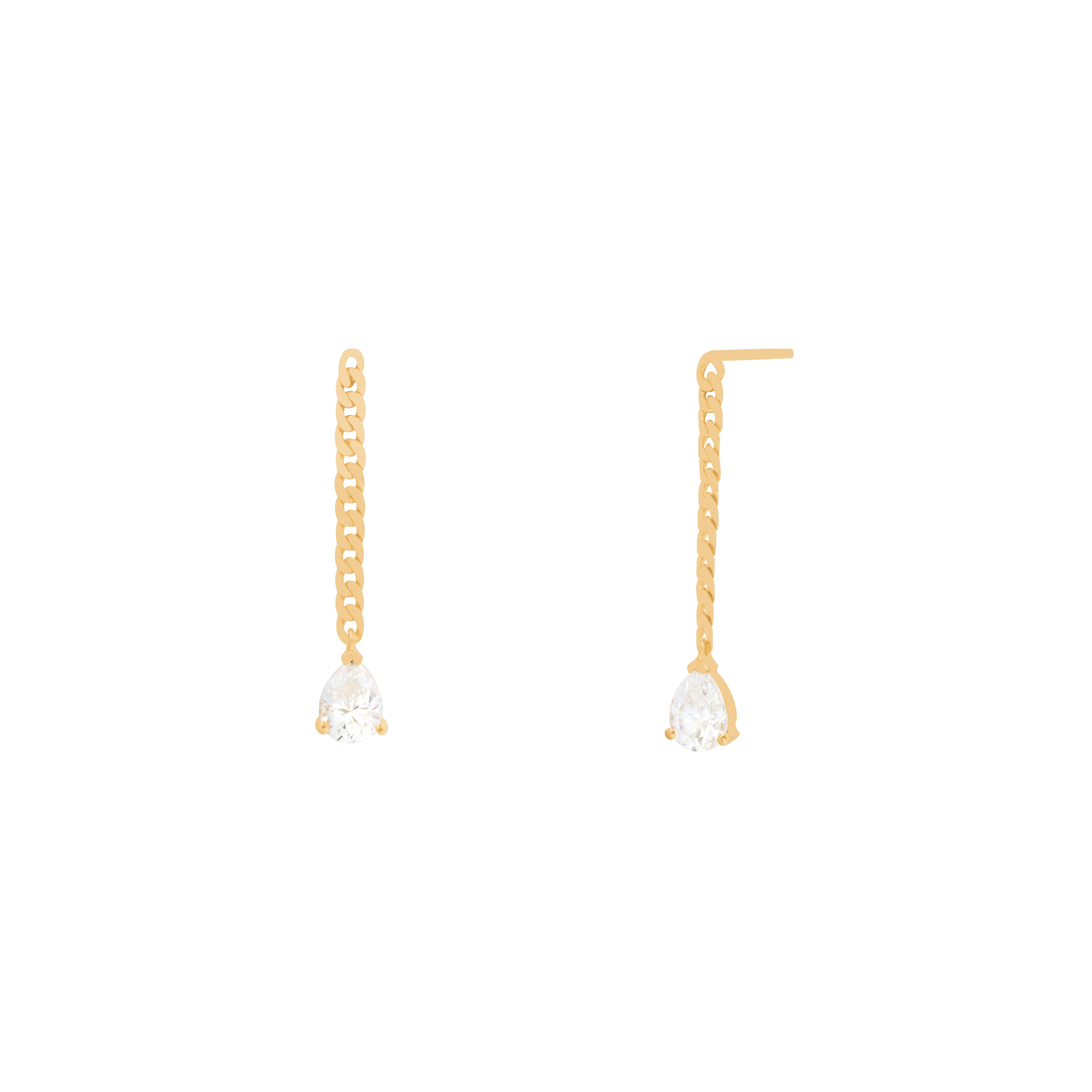 Gleam Moissanite Chain Earrings – Gold Vermeil| MEZI | MEZI