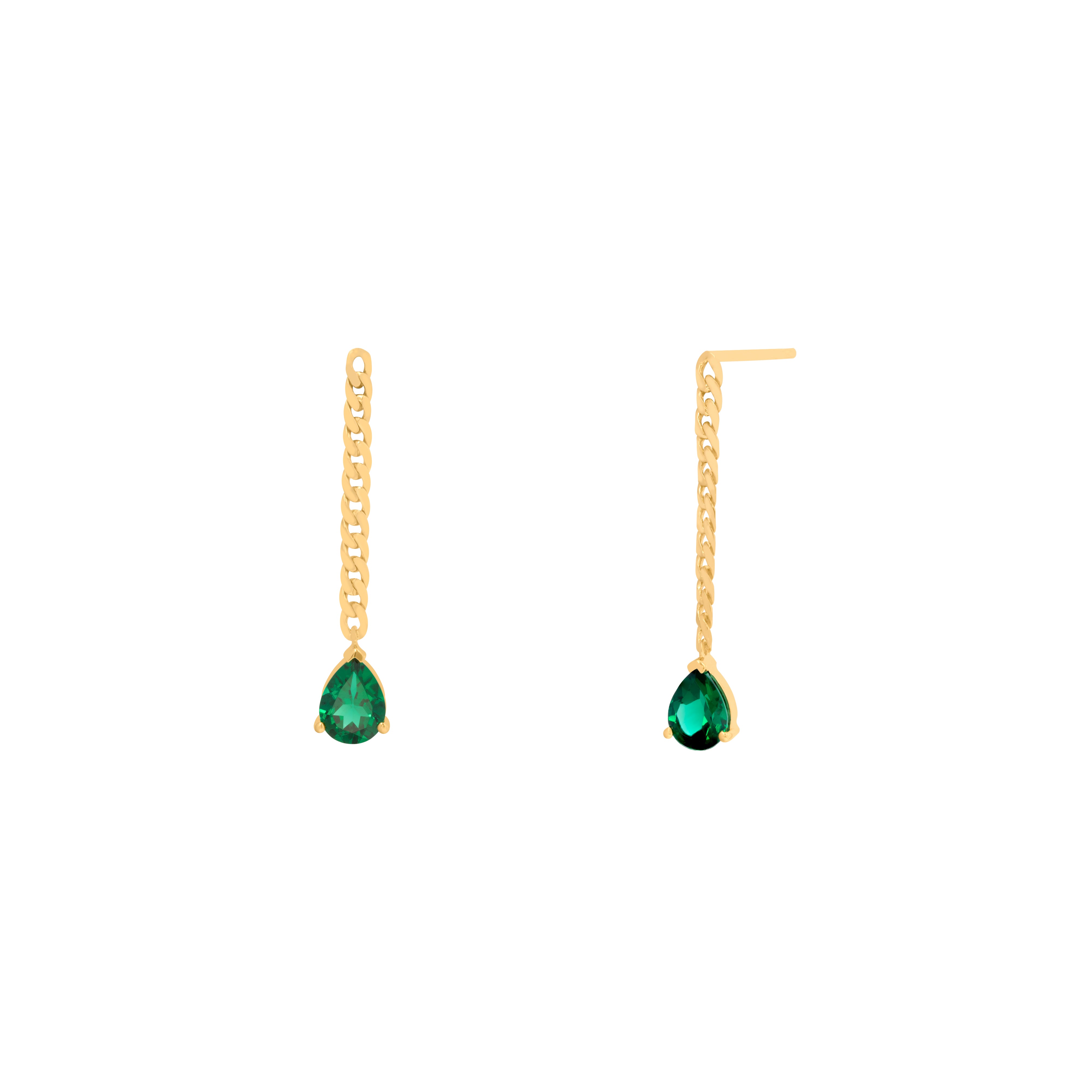 Gleam Moissanite Chain Earrings – Gold Vermeil| MEZI | MEZI