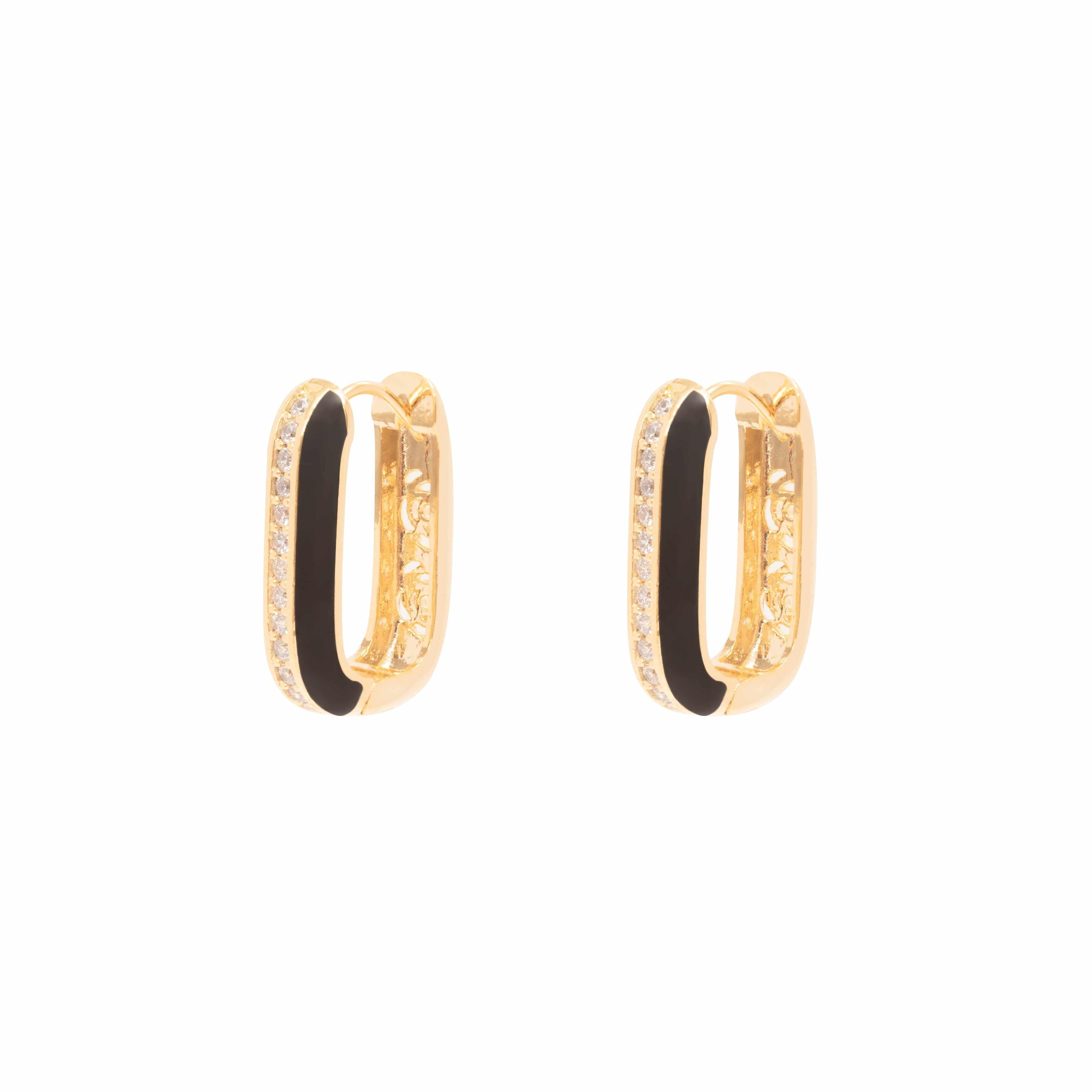 Elian enamel hoop earrings