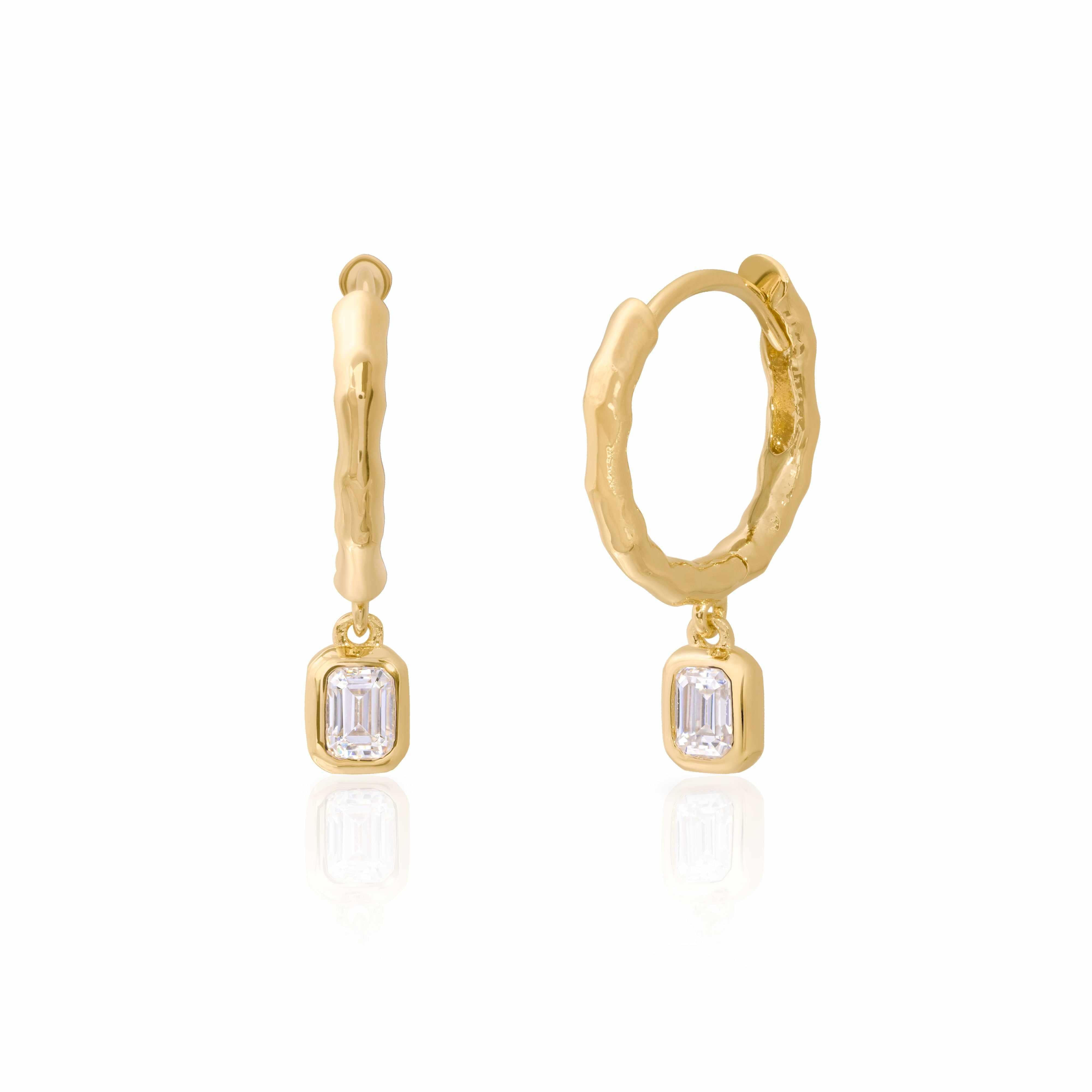 Noir moissanite hoop earrings