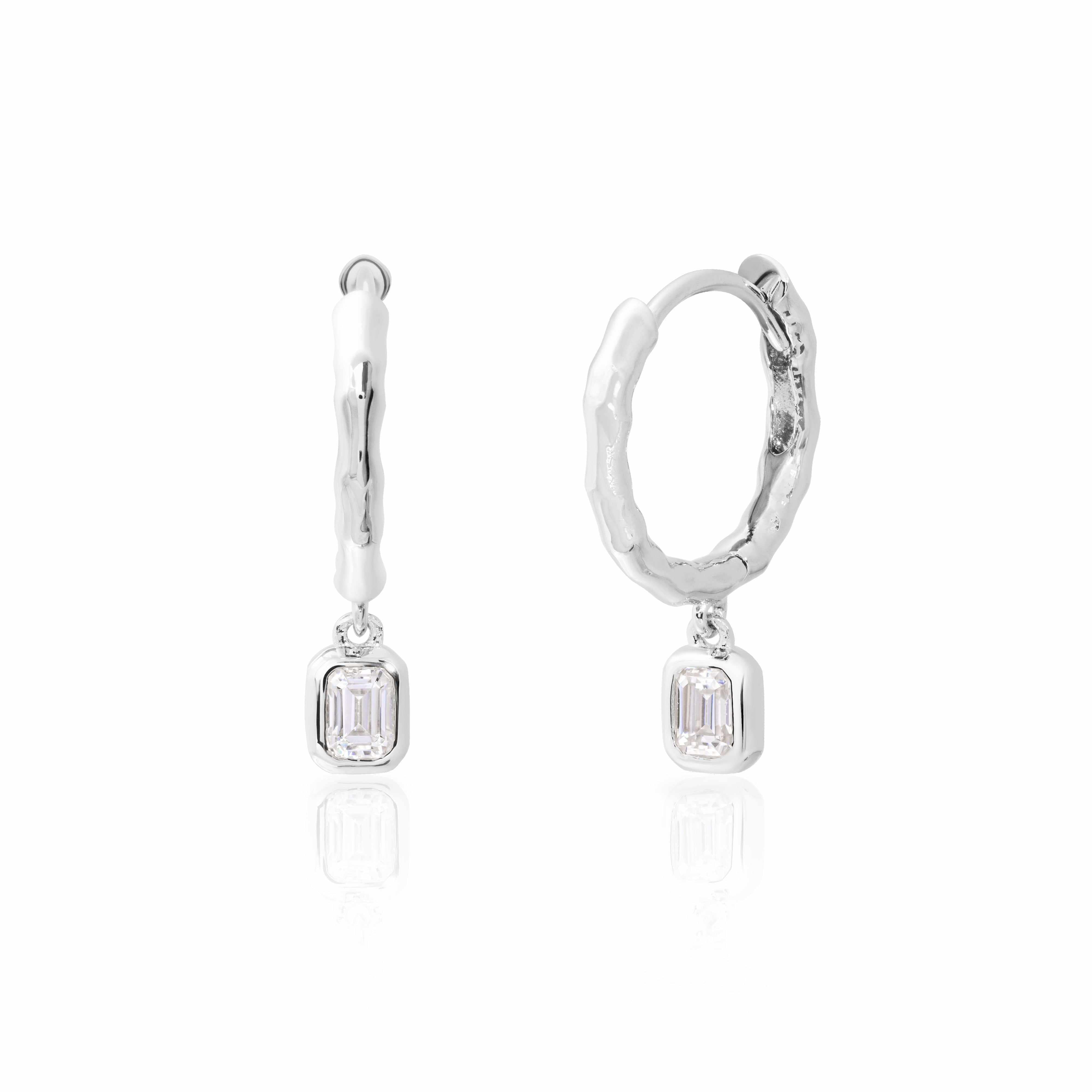Noir moissanite hoop earrings