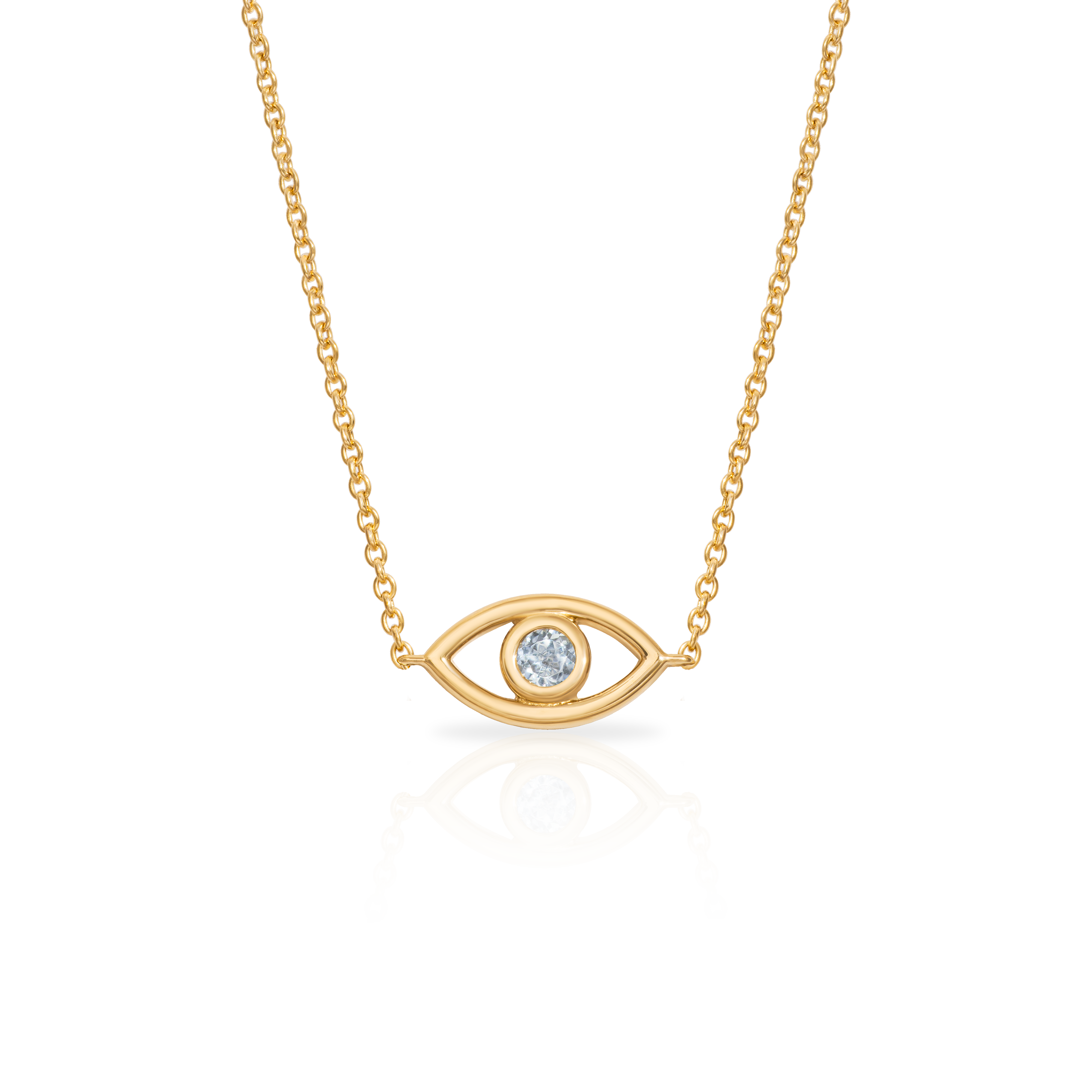 Soteria Blue Topaz Evil Eye Necklace