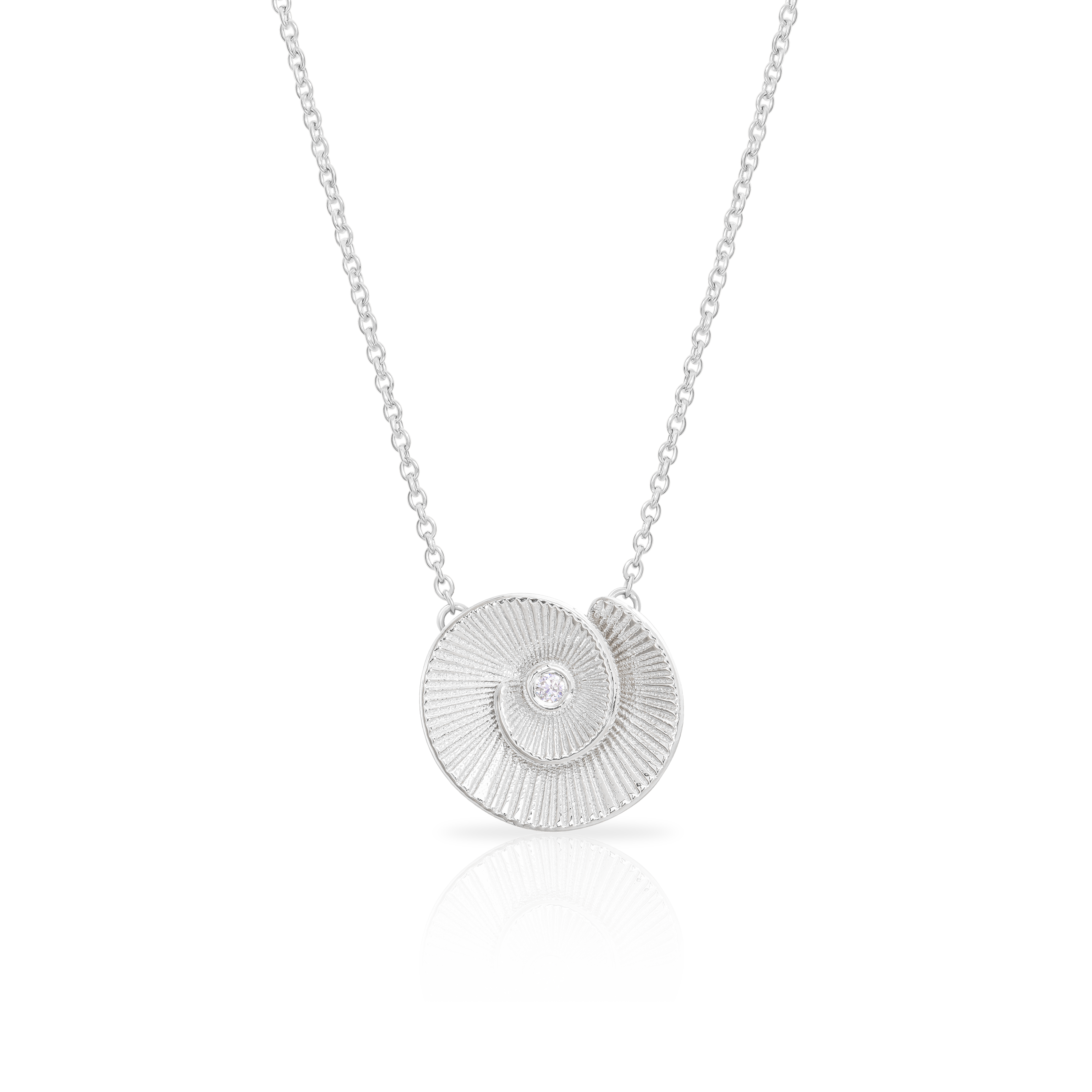 Seashell moissanite stud pendant