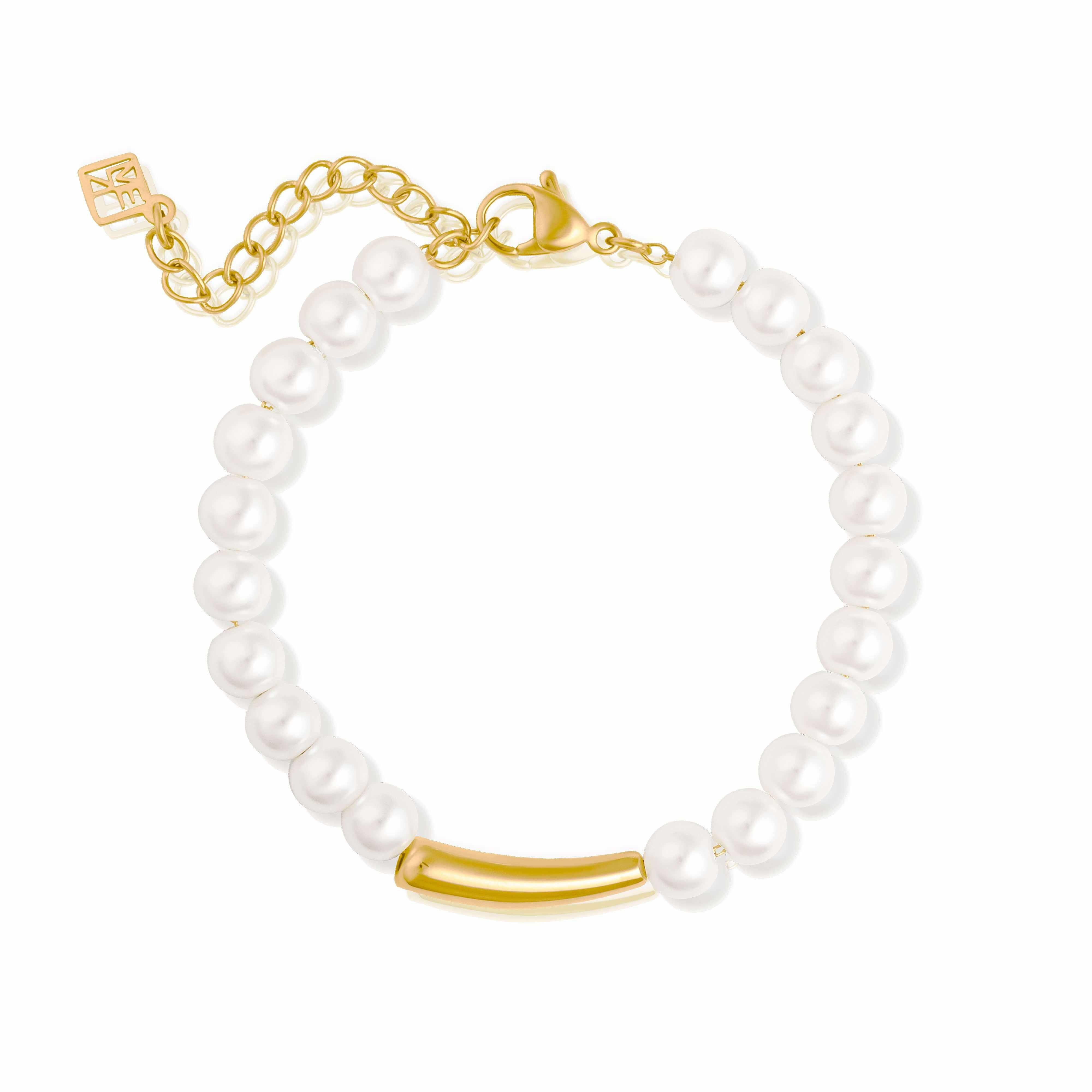 Zahi gold pearl bracelet | waterproof
