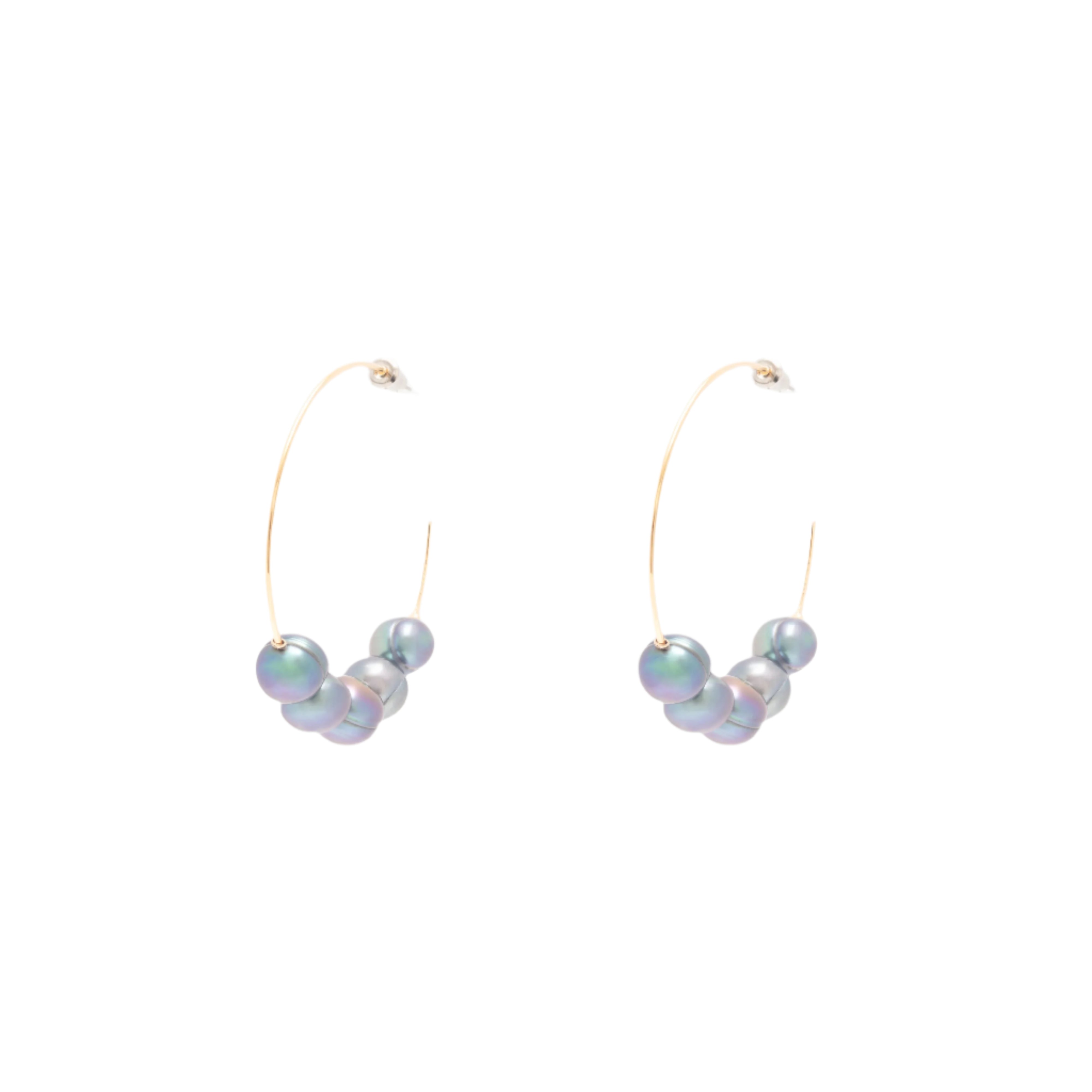 Hazel pearl hoop earrings