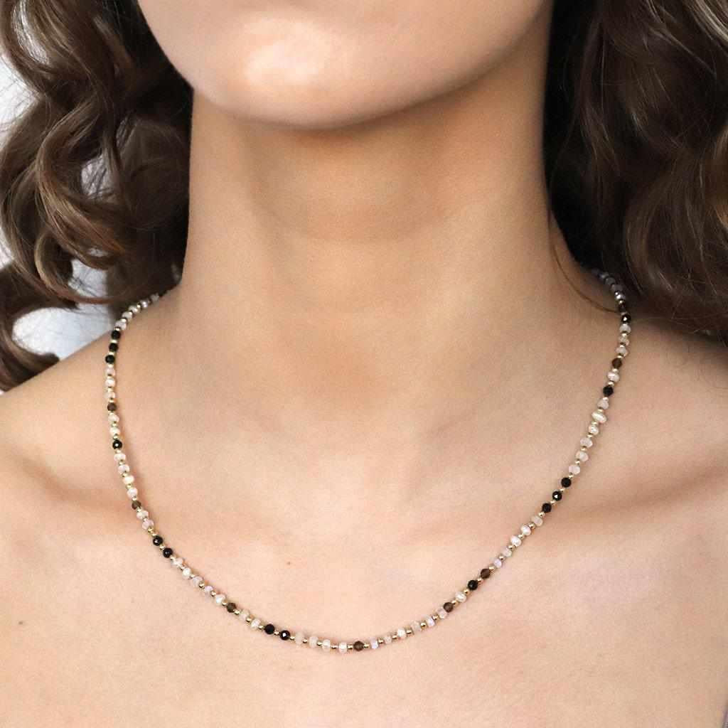 Raegan Precious Stone Necklace For Women Raegan Gold Plated | MEZI