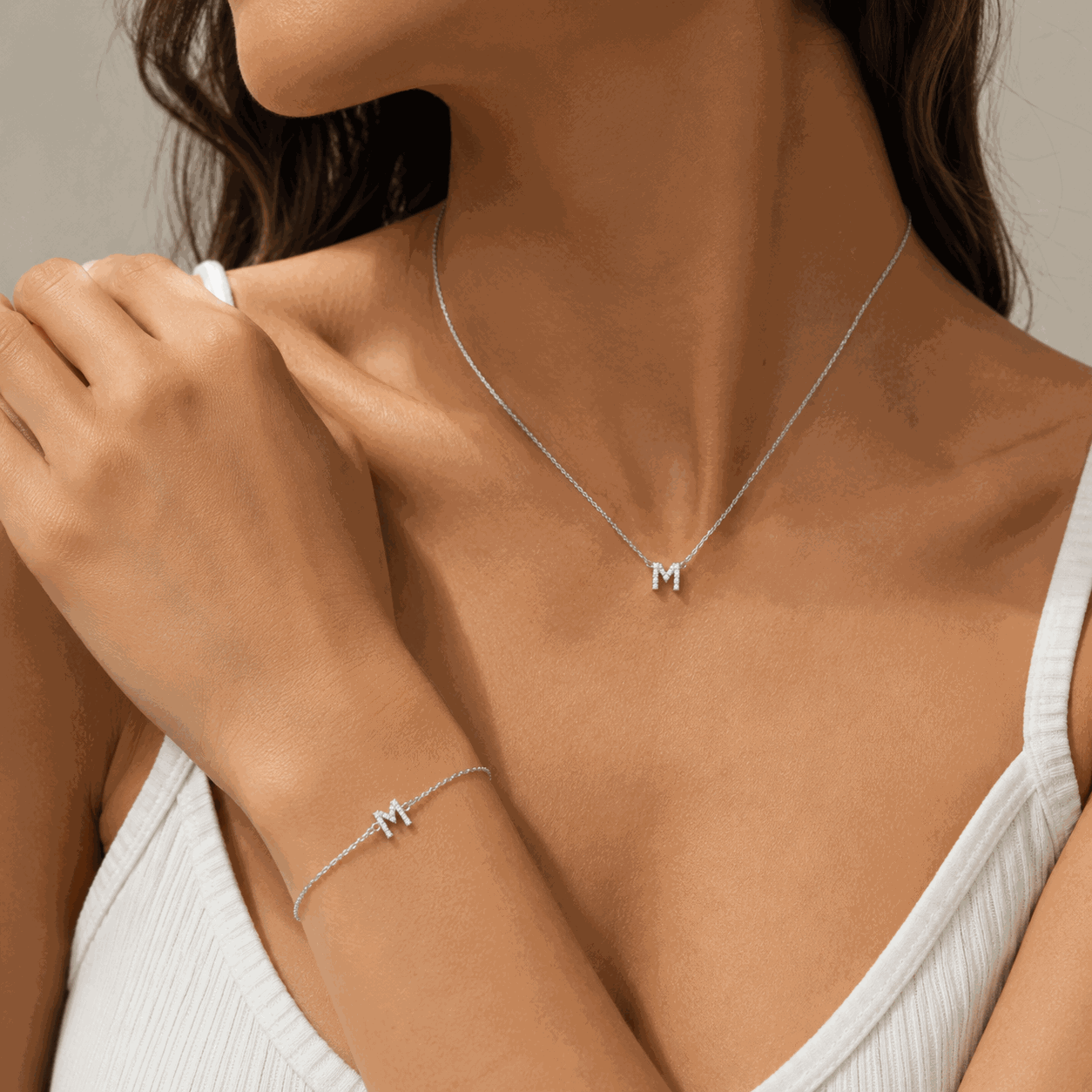 Initial Crystal Set | Necklace & Bracelet